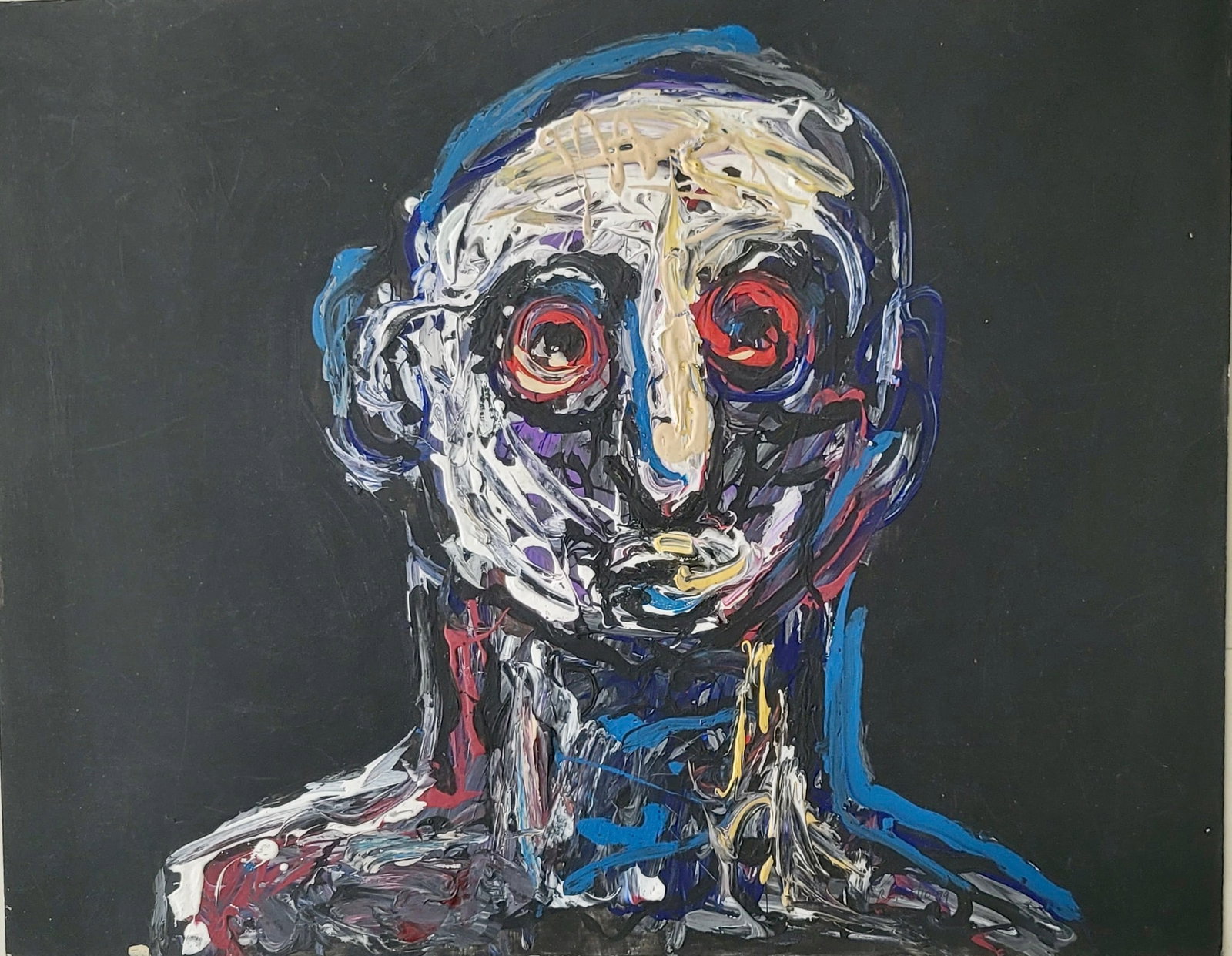 Renelio Marin, b. Cuba, "Exilio II", 1999: Acrylic on Paper, 22 x 28 inches. This work is from a private collection. RenelioMarin (born 1964 in Havana, Cuba) is a Cuban-born visual artist based in New York City. He earned his graduate degree f