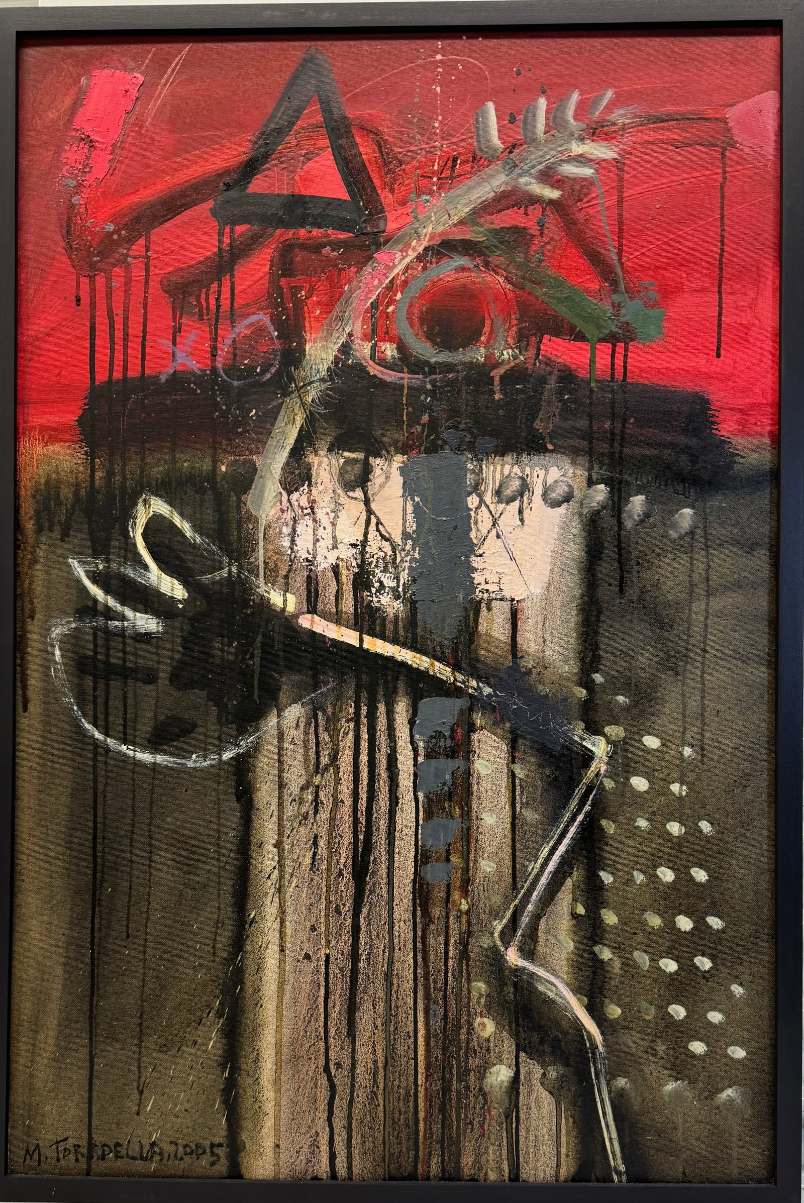 Mario Torroella, b. Cuba, "Flores para los Muertos # 1", 2005: Oil on canvas. 36 x 24 inches framed. This work is from a private collection. Mario Jaime Torroella (born March 30, 1935, in Havana, Cuba) is a Cuban American visual artist and architect based in
