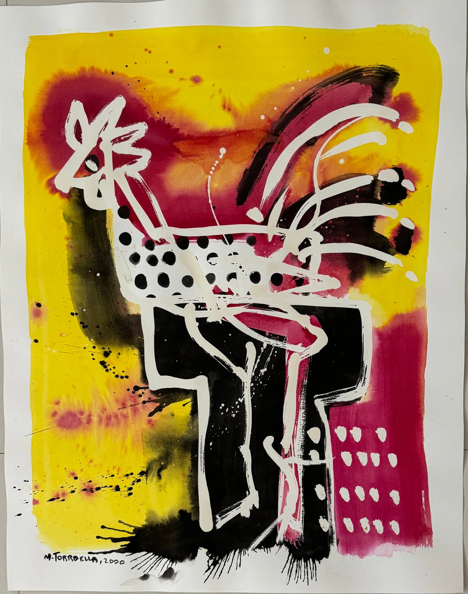 Mario Torroella, b. Cuba, "Untitled", 2000: Watercolor on paper. 24 x 19 inches. Unframed. This work is from a private collection. Mario Jaime Torroella (born March 30, 1935, in Havana, Cuba) is a Cuban American visual artist and architect
