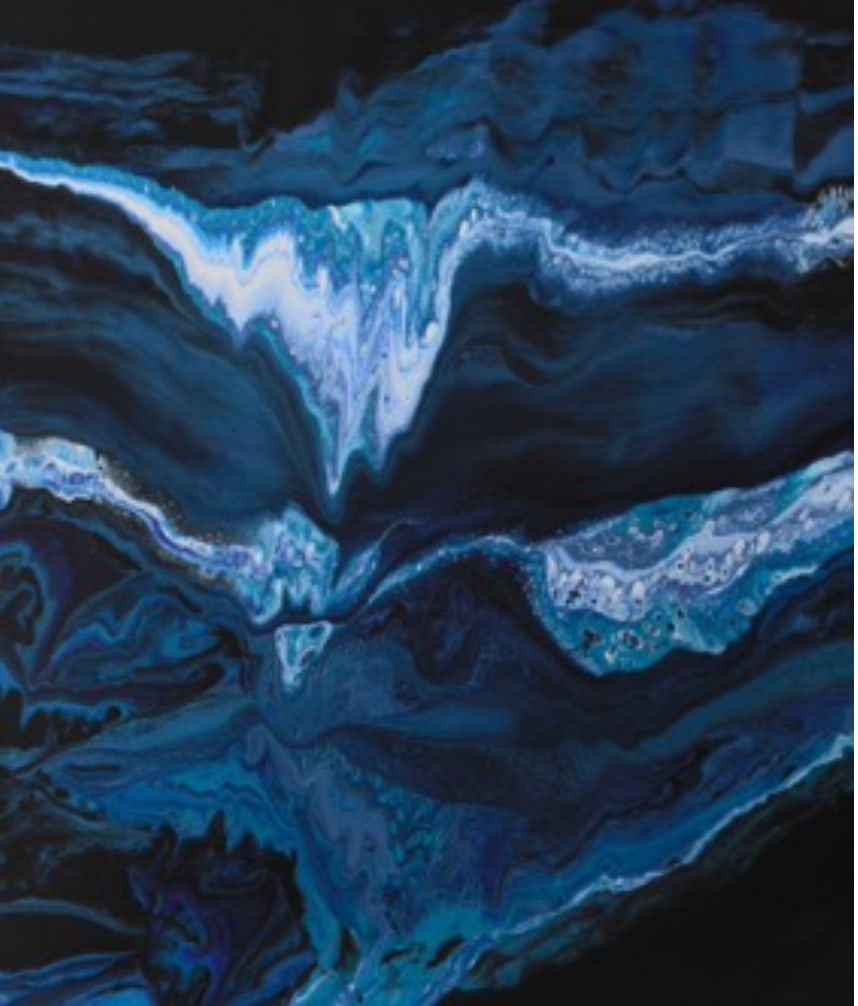 Lourdes Valdes, b. Mexico, "Waves", 2017: Waves, 2017, Acrylic on canvas, 51 x 63 inches, Stretched. Lourdes Valdes is a Mexican Contemporary visual artist. Her art invites viewers to reimagine the boundaries between reality and the surreal.