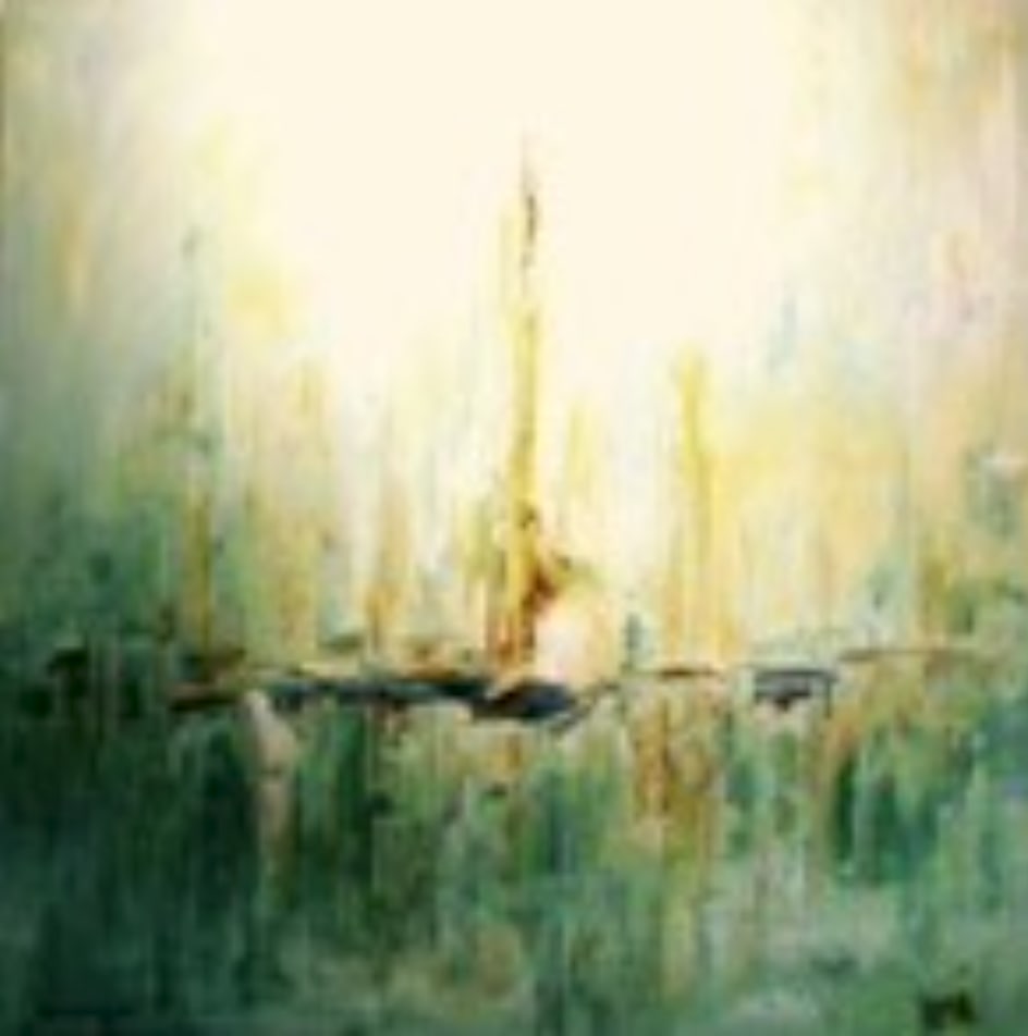 Bernardo Jaureguizar, b. Uruguay, "Untitled", 2017: Mixed media on canvas, 47 x 47 in. stretched. Bernardo R. Jaureguizar is a self-taught visual artist born in 1966 and based in Punta del Este, Uruguay. He developed his practice through the Grupo Tall