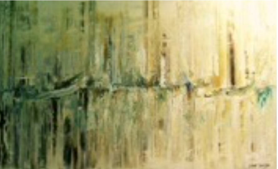 Bernardo Jaureguizar, b. Uruguay, "Untitled", 2012: Mixed media on canvas, 32 x 47 in. framed. Bernardo R. Jaureguizar is a self-taught visual artist born in 1966 and based in Punta del Este, Uruguay. He developed his practice through the Grupo Taller