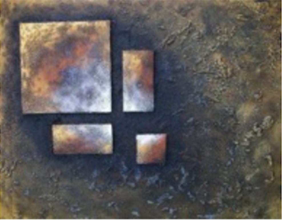 Salomon Cohen, b. Mexico, "Desplazamiento x", 2011: Mixed media on canvas, 48 x 60 in stretched. Salomon Cohen is a Mexican contemporary artist born in Mexico City who has dedicated himself to the visual arts since 1990. His work is associated with