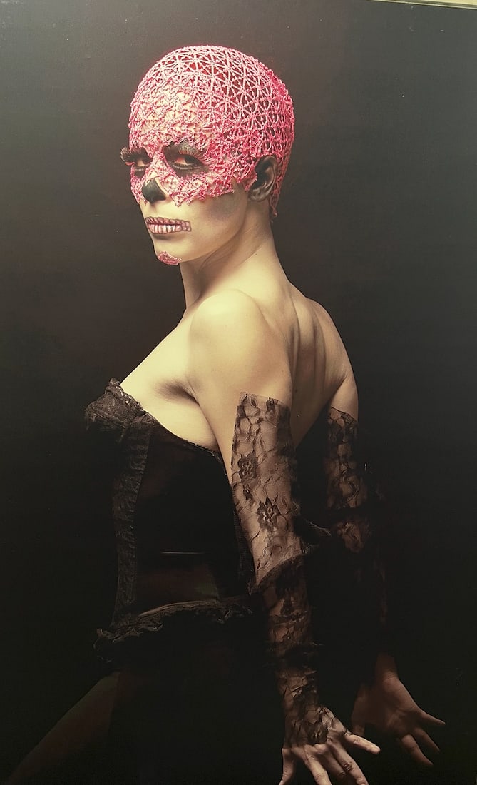Tato Cid, b. Uruguay, "Catrina" 2013: Digital photo mounted on wood, 24 x 16 inches. Mexican Art Vision 2013 Nina Torres Fine Art Miami. Tato Cid is a Uruguayan visual artist whose work reflects the expressive vitality and conceptual