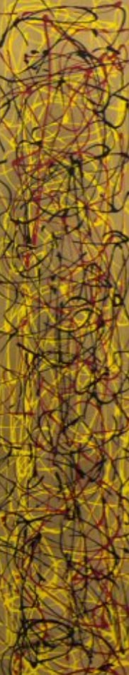 Erick Valencia, b. Colombia, "Energia Liberada" 2013: Mixed media on canvas, 59 x 12 in. Erick Valencia, also known as Eko, is a Colombian visual artist, art historian, and business administrator whose work is characterized by a multi-style approach