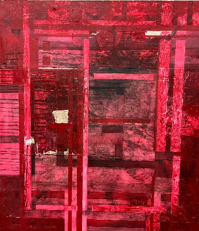 Docktor Morris, b. Mexico, "Composition", 2010: Mixed media on canvas, 43 x 43 in. Stretched. Dokktor Morris is an American contemporary artist best known for his commissioned portraiture, murals, and sculpture. Working professionally for nearly