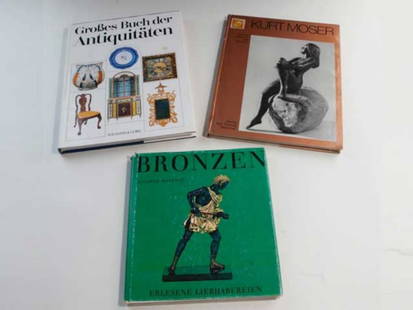 Three German-language books on antique ar: Era: 1970s to 1990sPlace of Origin: GermanyDescription: These three German-language books are as follows:Bronze Sculptures and Sketch Art (132 pages in total, written by Barbara Emde);Bronze Sculpture