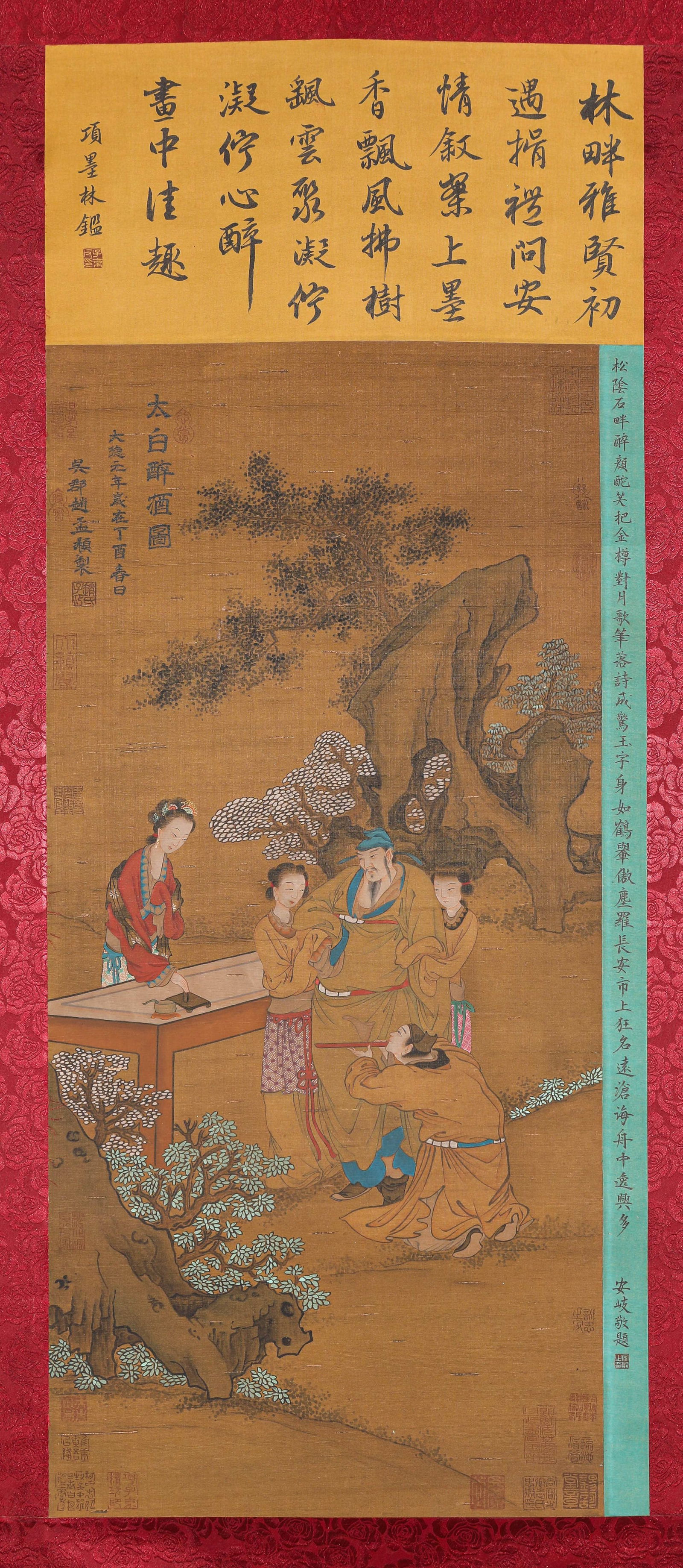 Zhao Mengfu (1254-1322), attributed to, Li Bai in Drunken Stupor: Dimensions: Width: 45.5 cm (17.91 in.), Height: 96.5 cm (37.99 in.). All measurements are approximate.