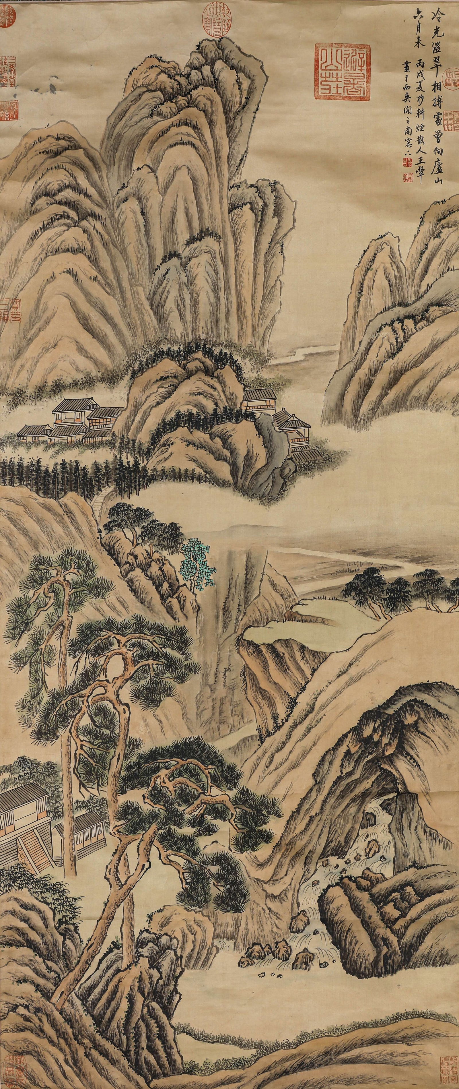 Wang Hui (1632-1717), attributed to, Landscape: Dimensions: Width: 57 cm (22.44 in.), Height: 135 cm (53.15 in.). All measurements are approximate.