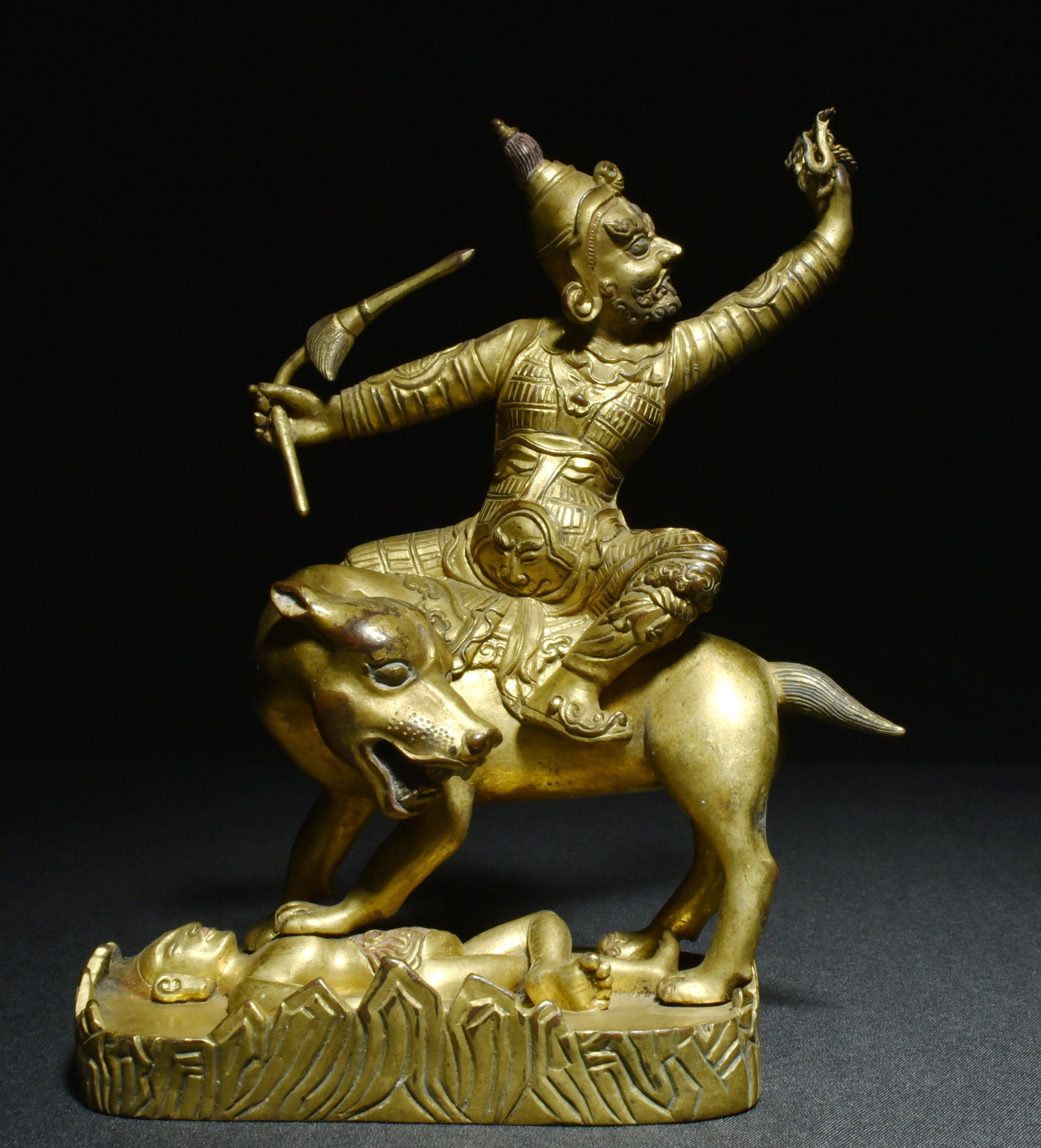 Gilt Bronze Vaishravana (Treasure Heavenly King): H:18cm (7.09in)