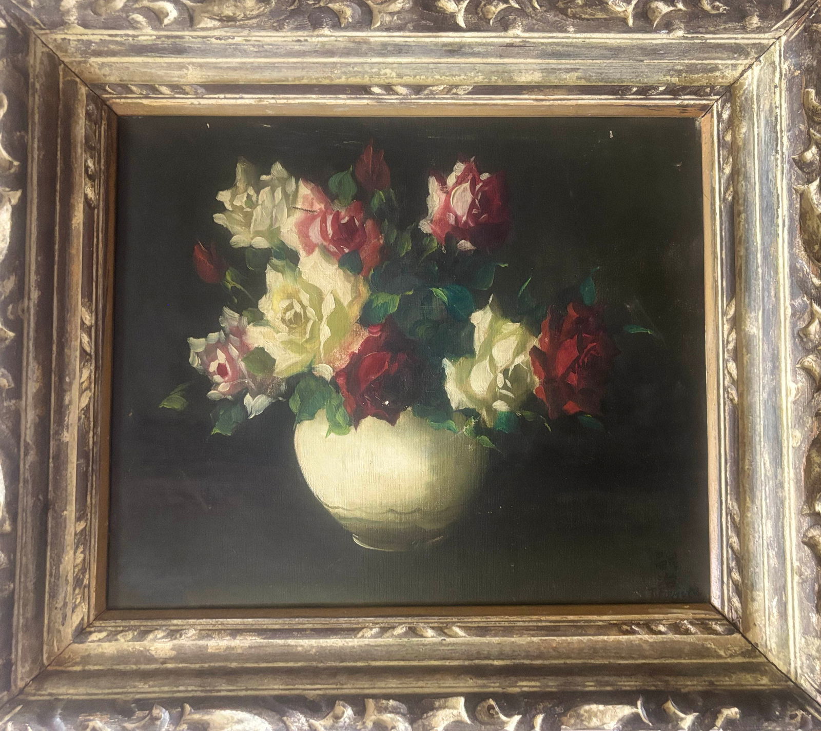 Léonard Tsuguharu Foujita (1886–1968),ATTRIBUTED TO, OIL ON CANVAS: Dimensions: Outer Frame: Length: 54 cm (21.3 in.), Width: 62 cm (24.4 in.); Painting Core: Length: 38 cm (15.0 in.), Width: 45.5 cm (17.9 in.).Tsuguharu Foujita was a Japanese-French painter, printmak