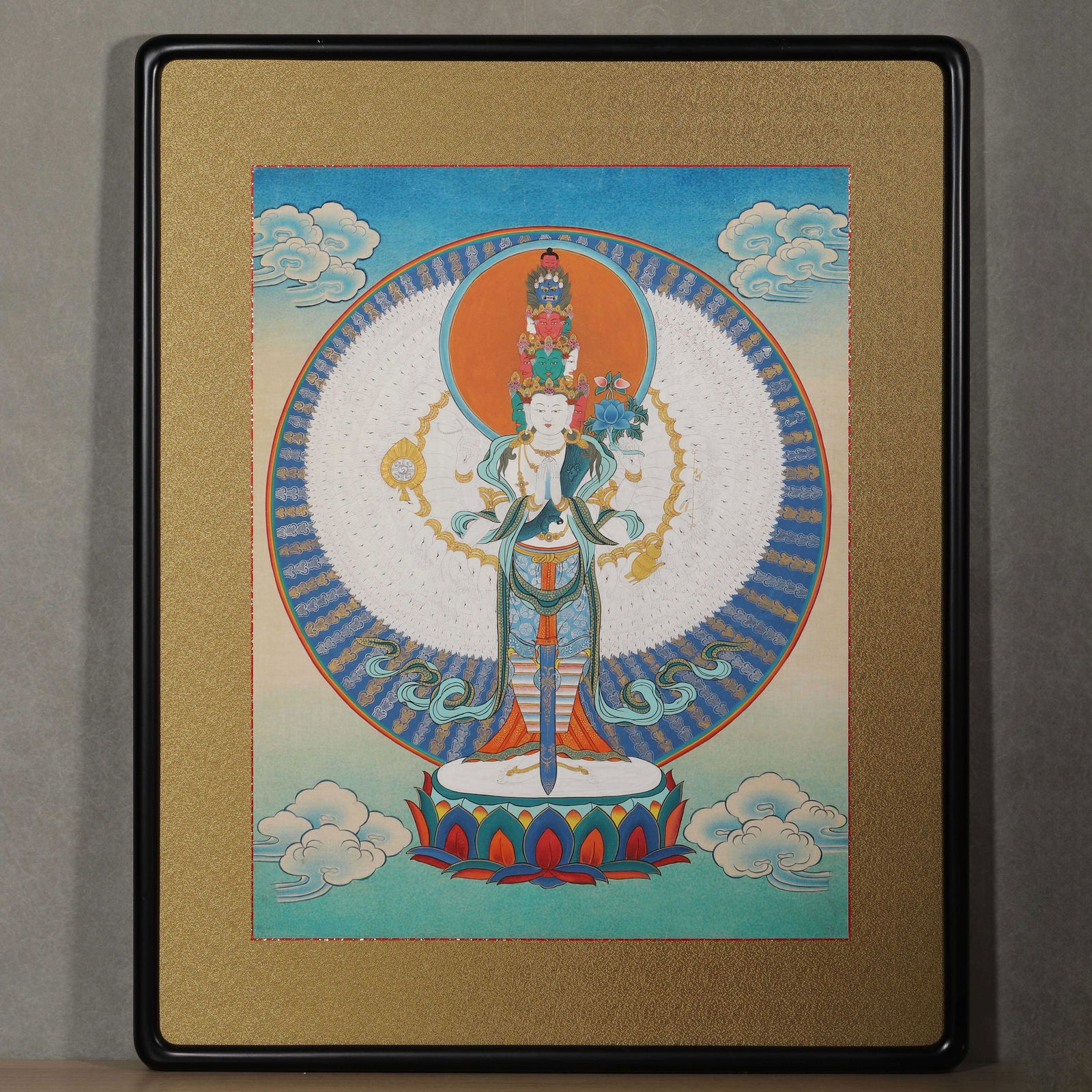 Qing Dynasty: Thangka of Thousand-Handed Avalokiteshvara (1 of 9)