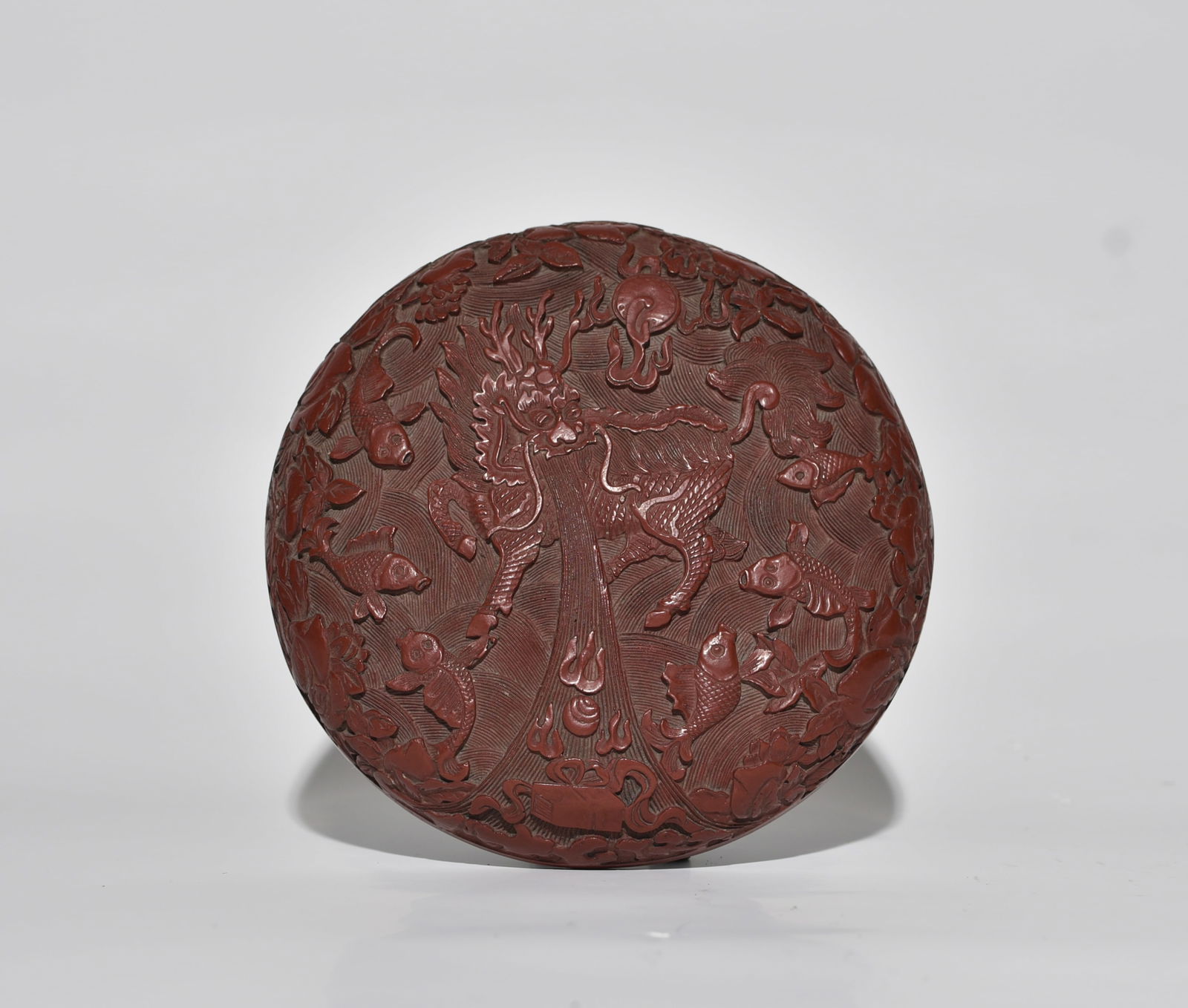 Carved Red Lacquer Box - 7