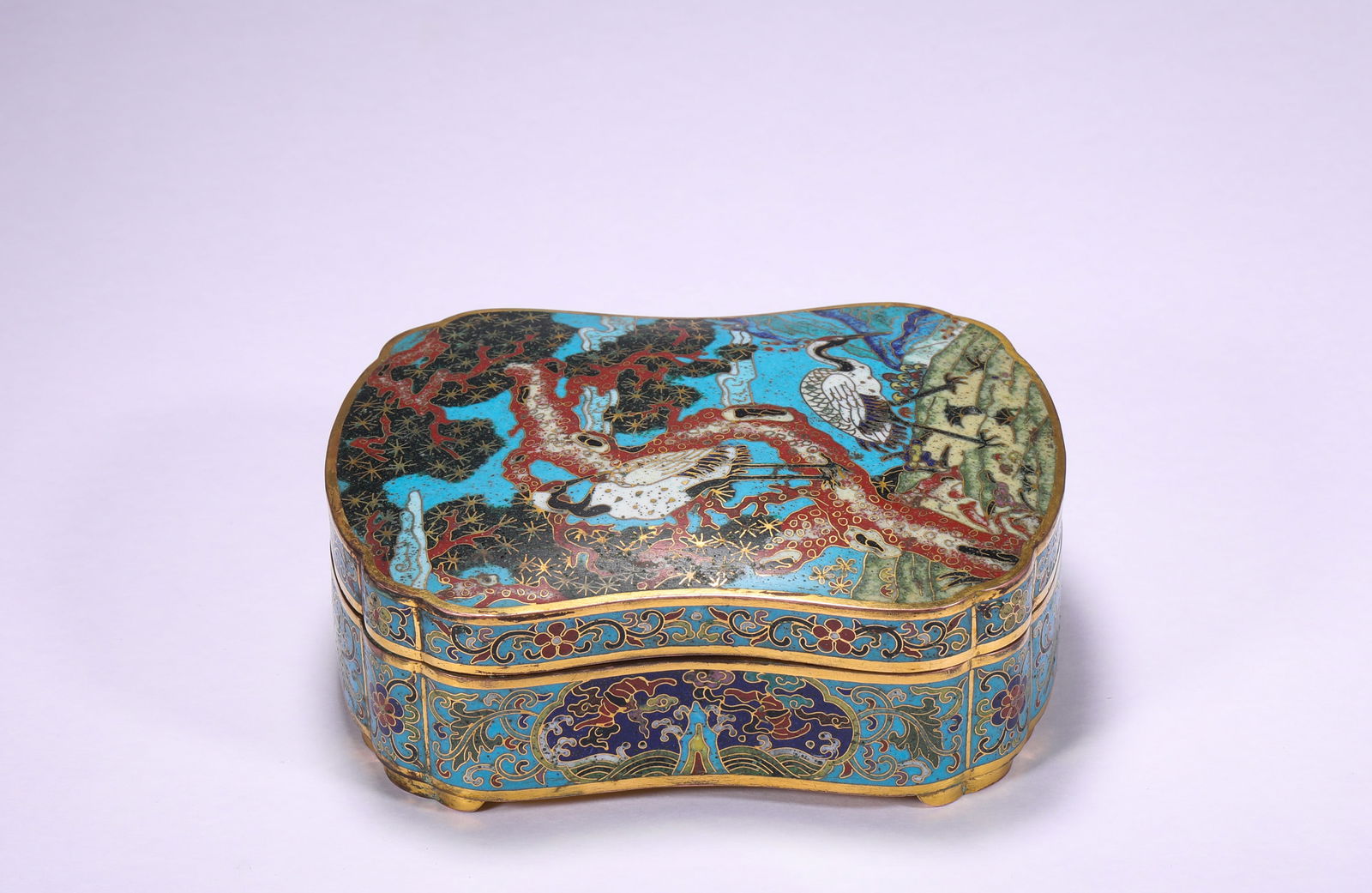 Cloisonné Covered Box (from the 6th Section of Yuanmingyuan), Qianlong Period, Qing Dynasty (1 of 6)