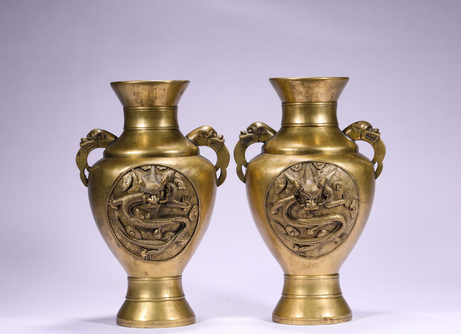 A Pair of High-Relief Double Appreciation Vases, Qianlong Period, Qing Dynasty (1 of 9)