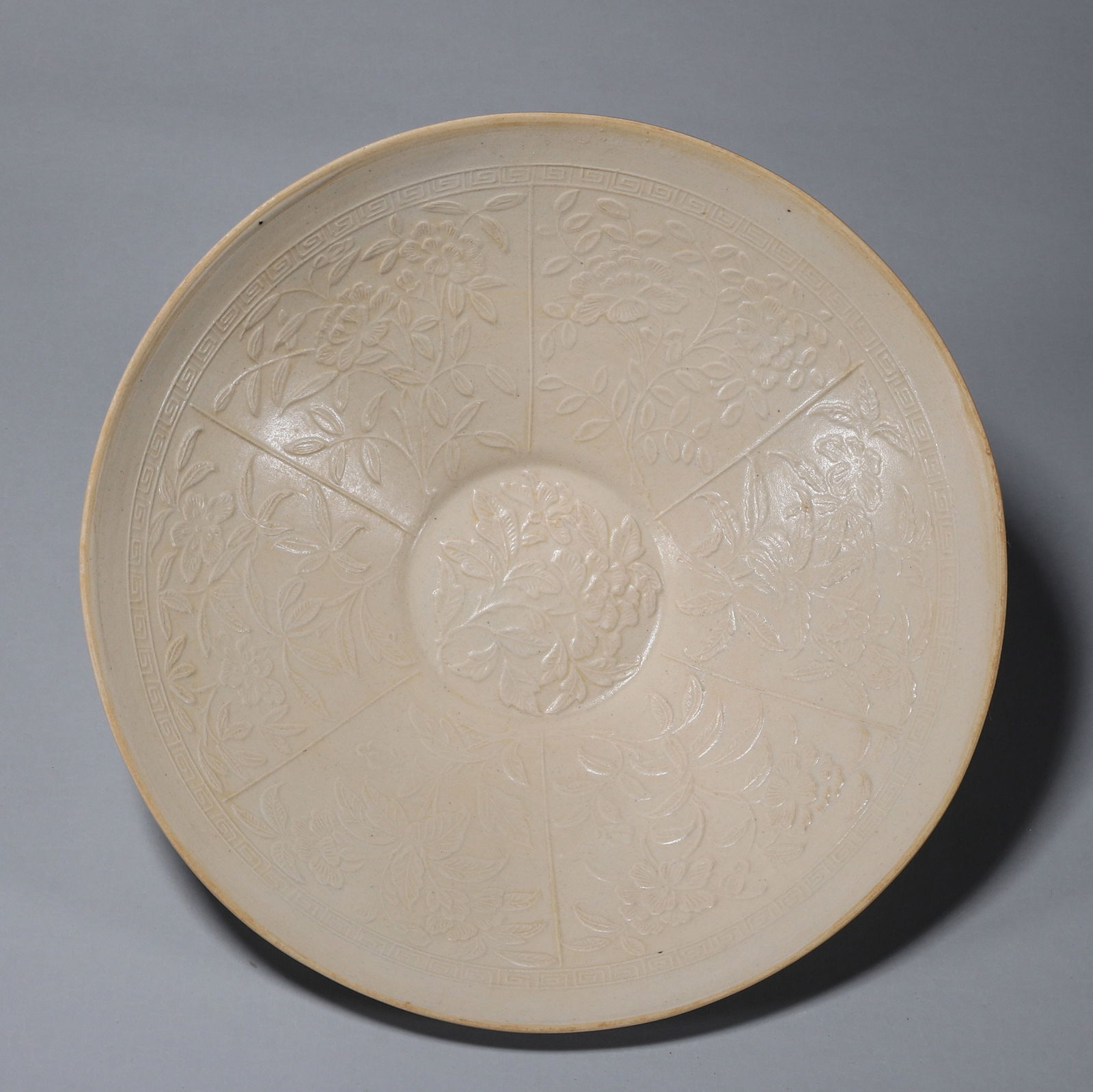 Jin Dynasty Ding Kiln White Glazed Bowl with Carved Peony Sprays (1 of 8)