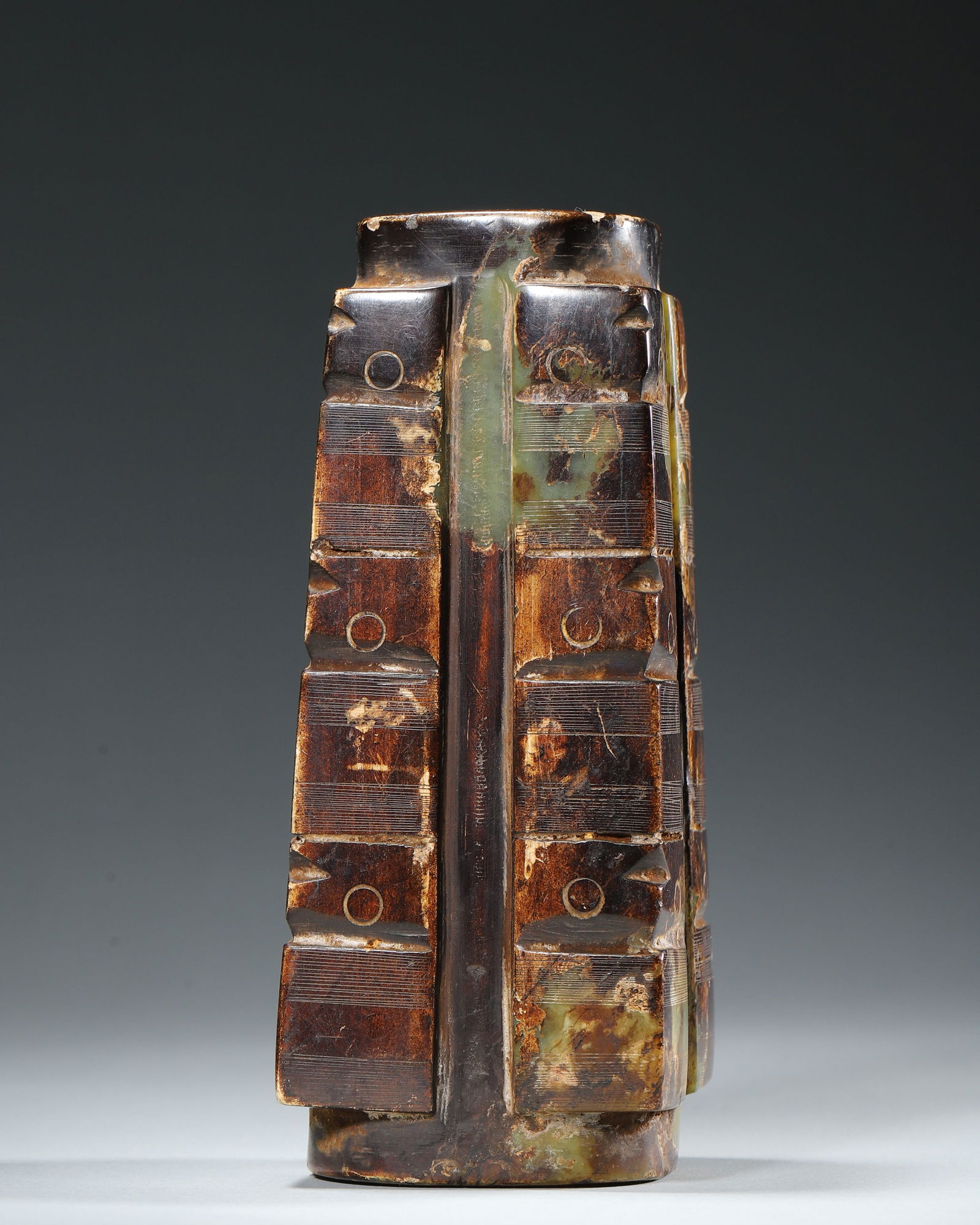 A jade cong vase - 6