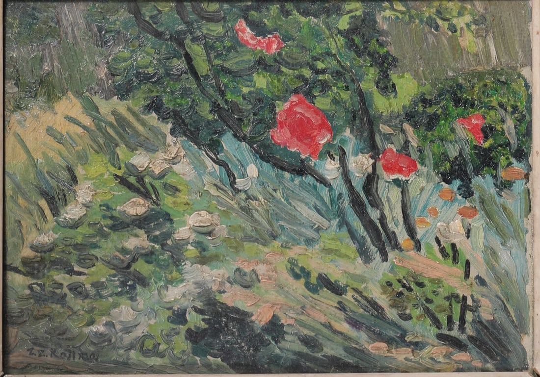 Kojima Zenzaburo,1893-1962 ATTRIBUTED TO, OIL ON CANVAS: H:33cmW:23cm H:53cmW:43.5cm