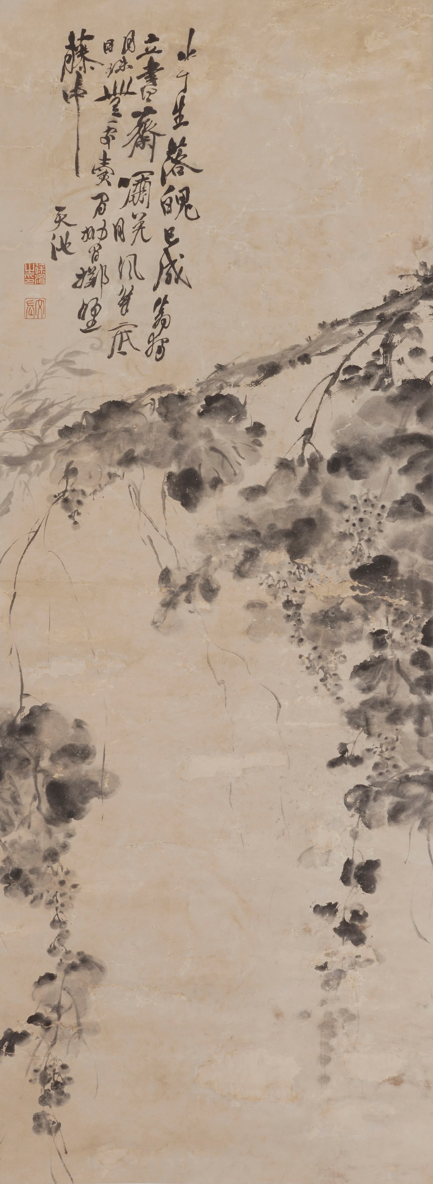 Tianchi (Dates unknown), attributed to, Flowers: Dimensions: Height: 131 cm (51.57 in.) x Width: 49 cm (19.29 in.). All measurements are approximate.