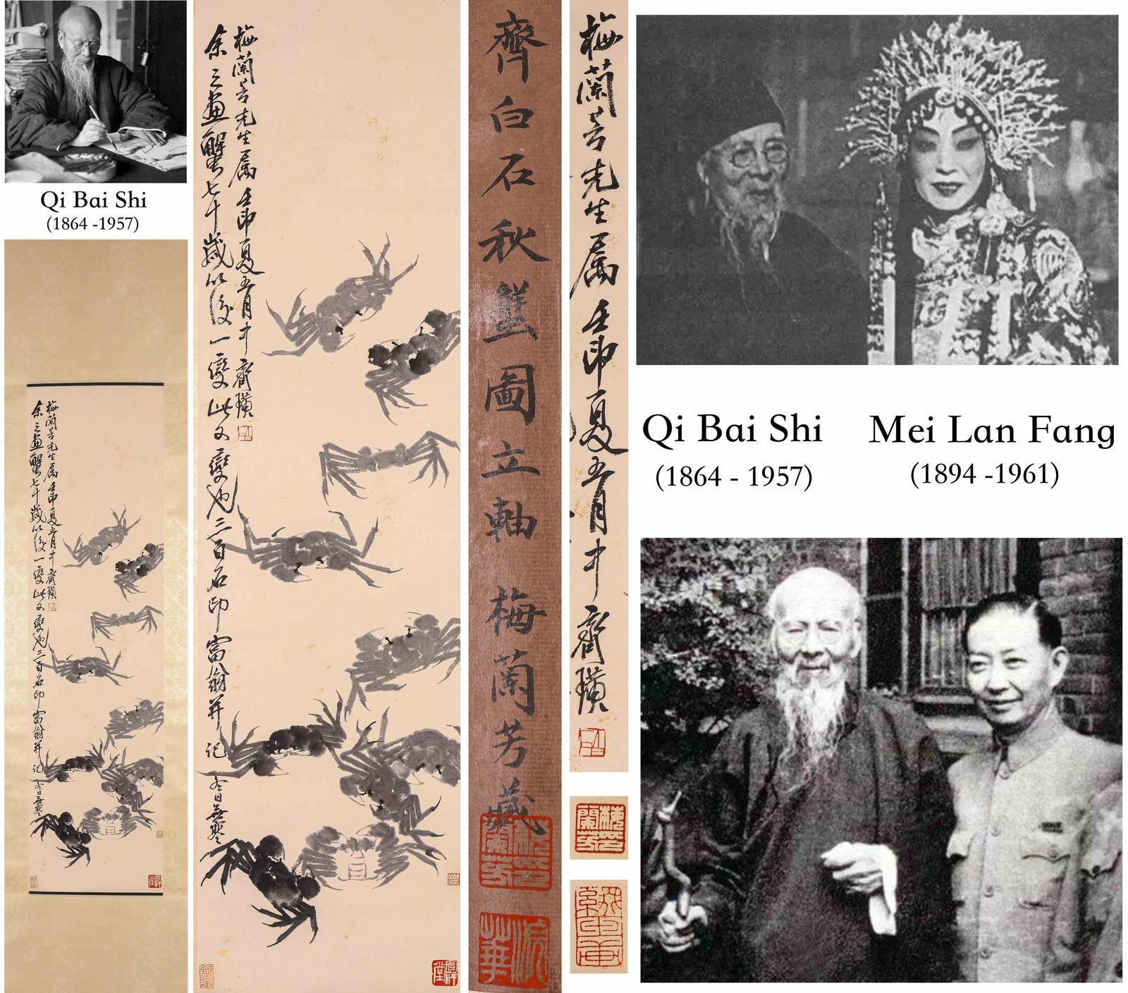 Qi Baishi (1864-1957), attributed to, Autumn Crabs: Dimensions: Length: 124 cm (48.8 in.), Width: 33 cm (13.0 in.). All measurements are approximate.