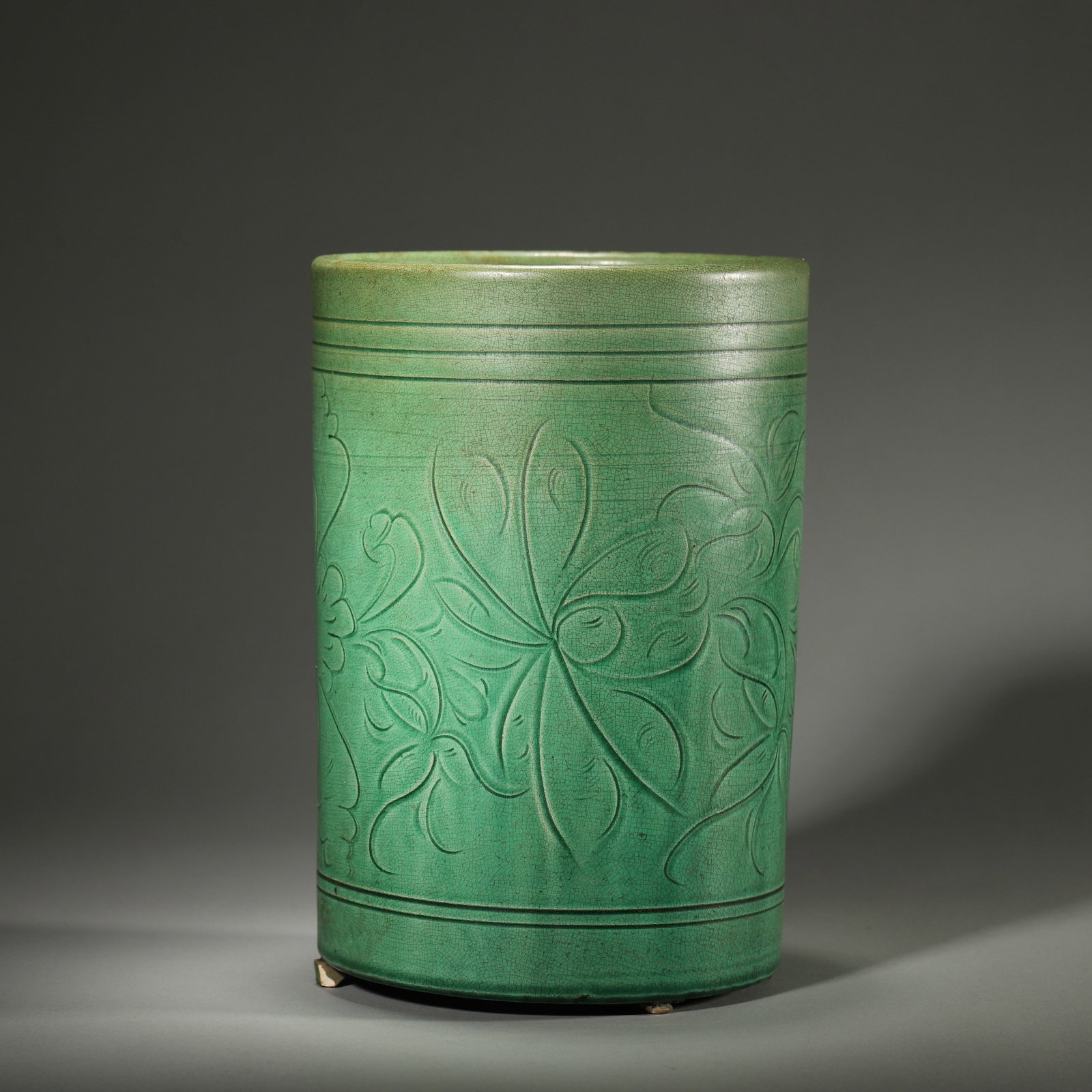 Green - glazed Brush Pot (1 of 5)