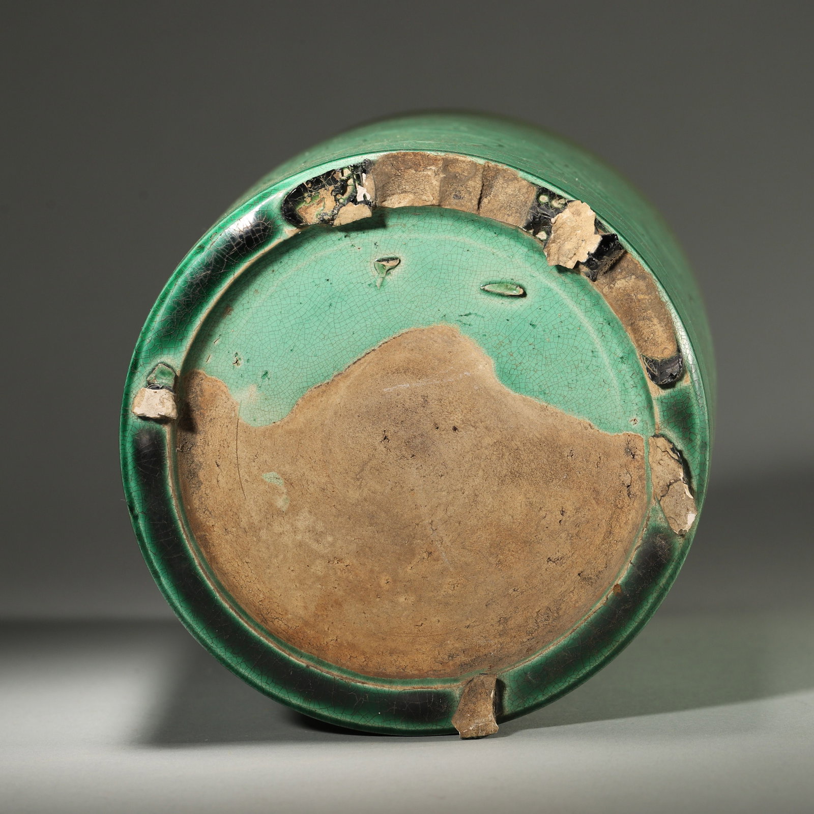 Green - glazed Brush Pot - 5