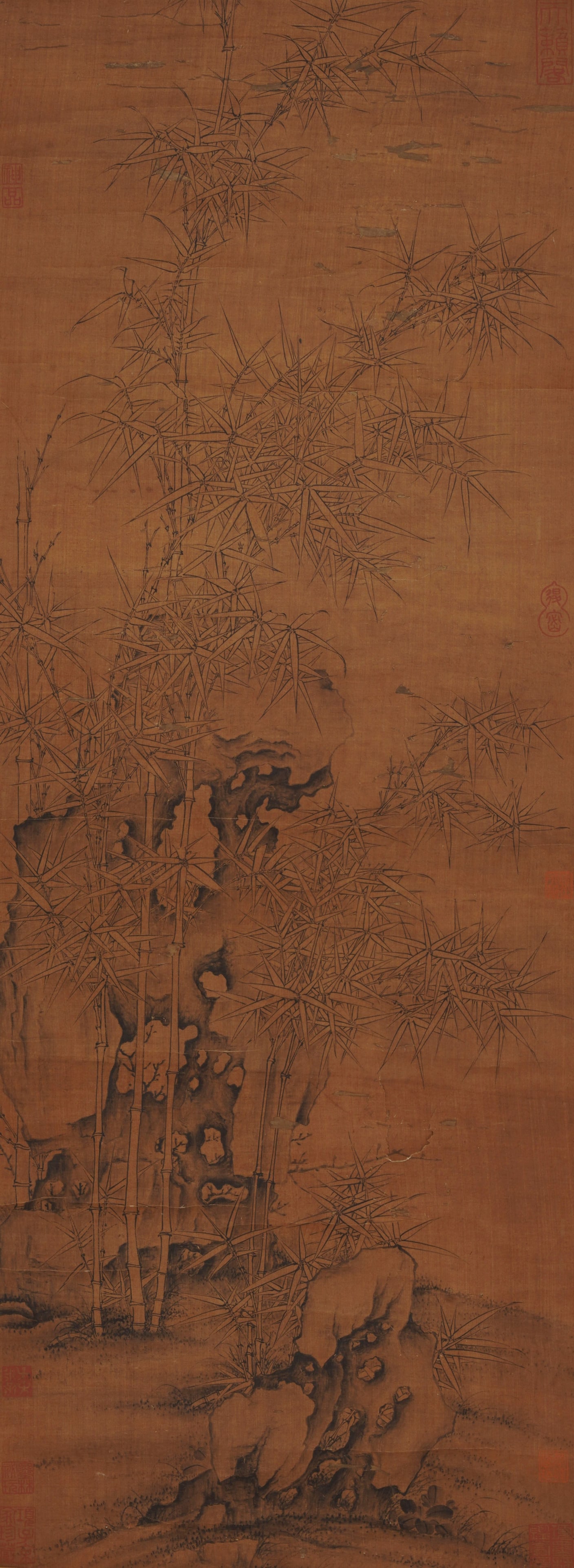 Anonymous, attributed to, Bamboo and Rock: Dimensions: Height: 84.5 cm (33.27 in.) x Width: 31.5 cm (12.40 in.). All measurements are approximate.