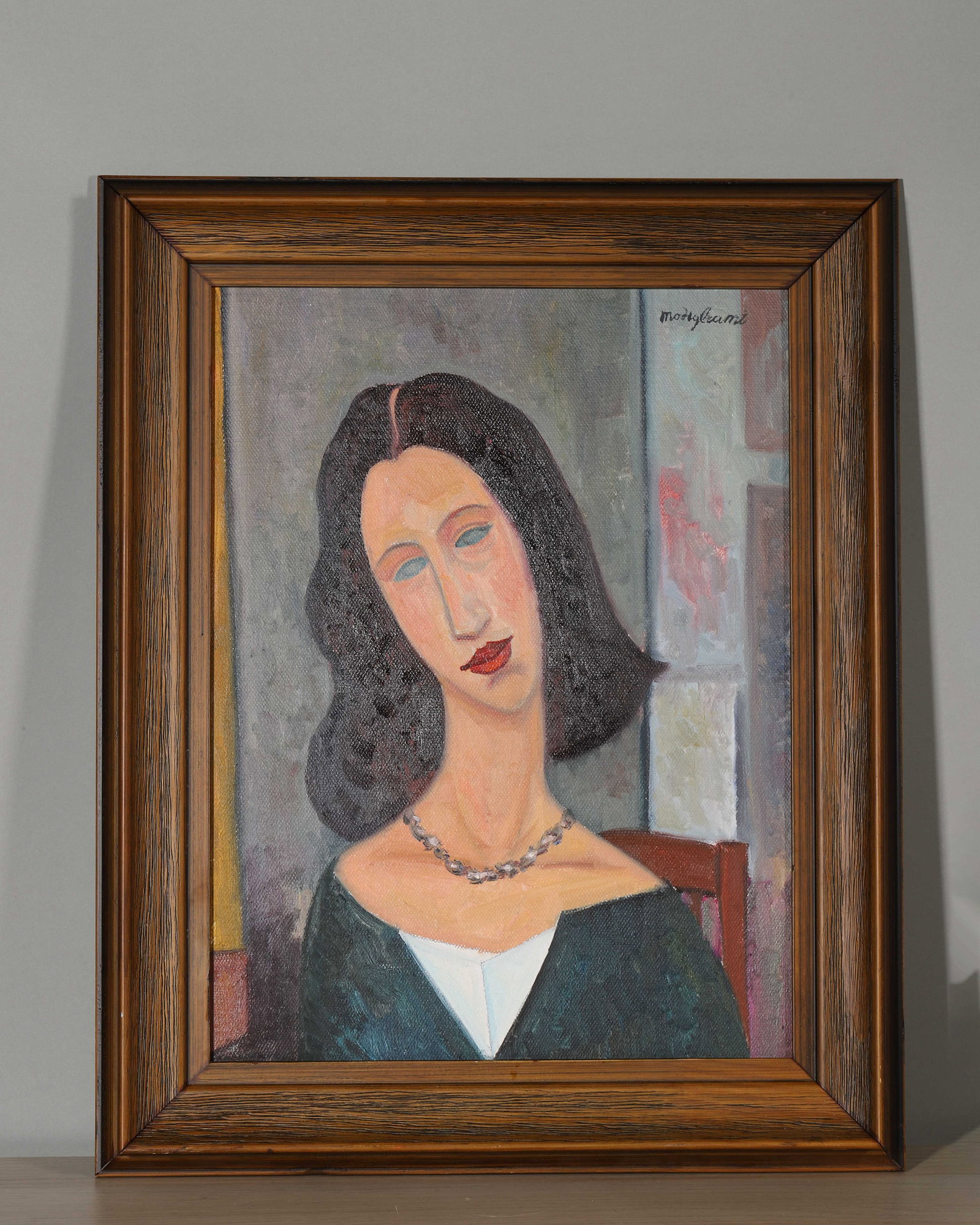 Oil painting on canvas, signed by Amedeo Modigliani, Italy: L:52cm W:41cm