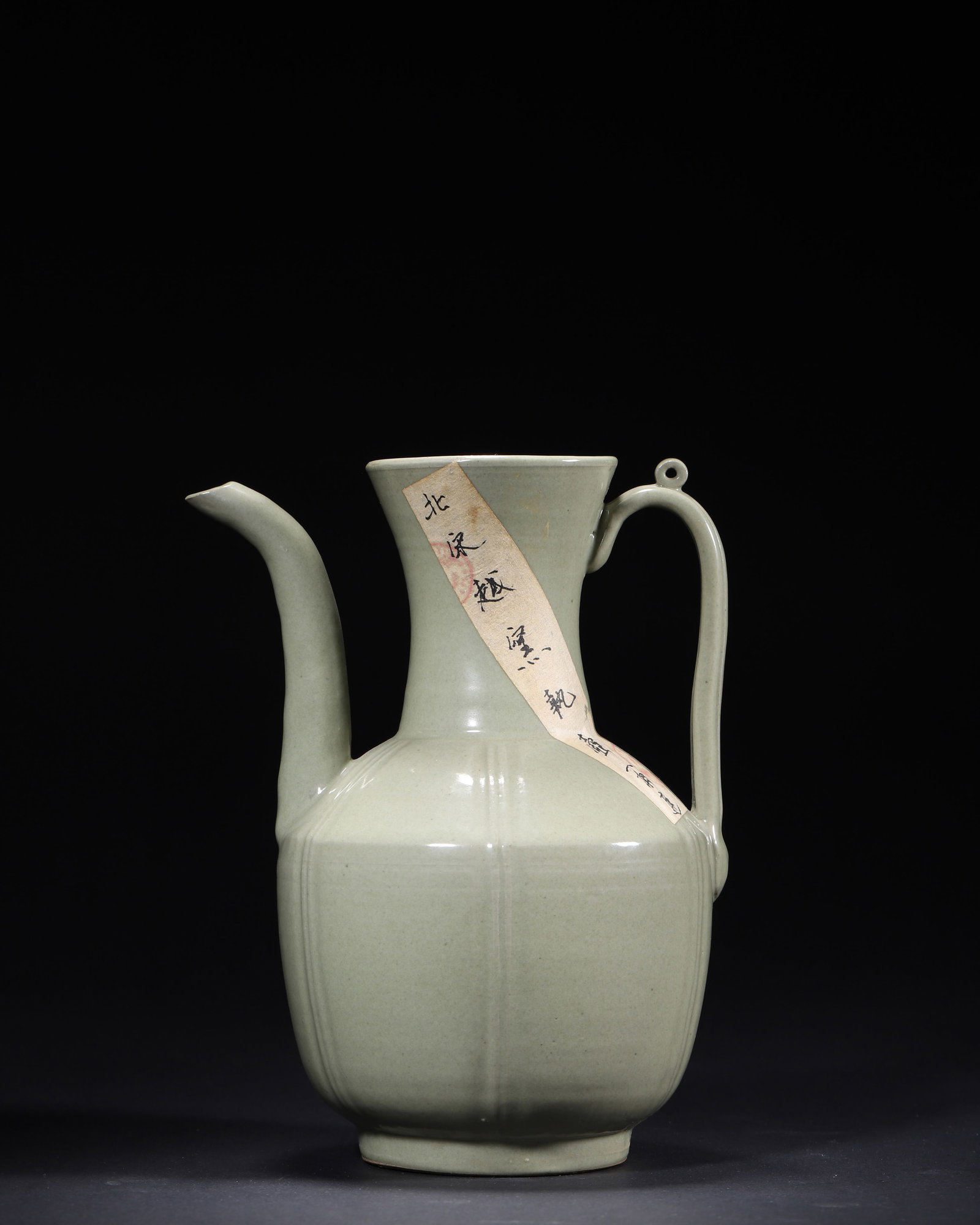 NORTHERN SONG DYNASTY, YUE WARE CELADON MELON-RIBBED EWER (1 of 7)