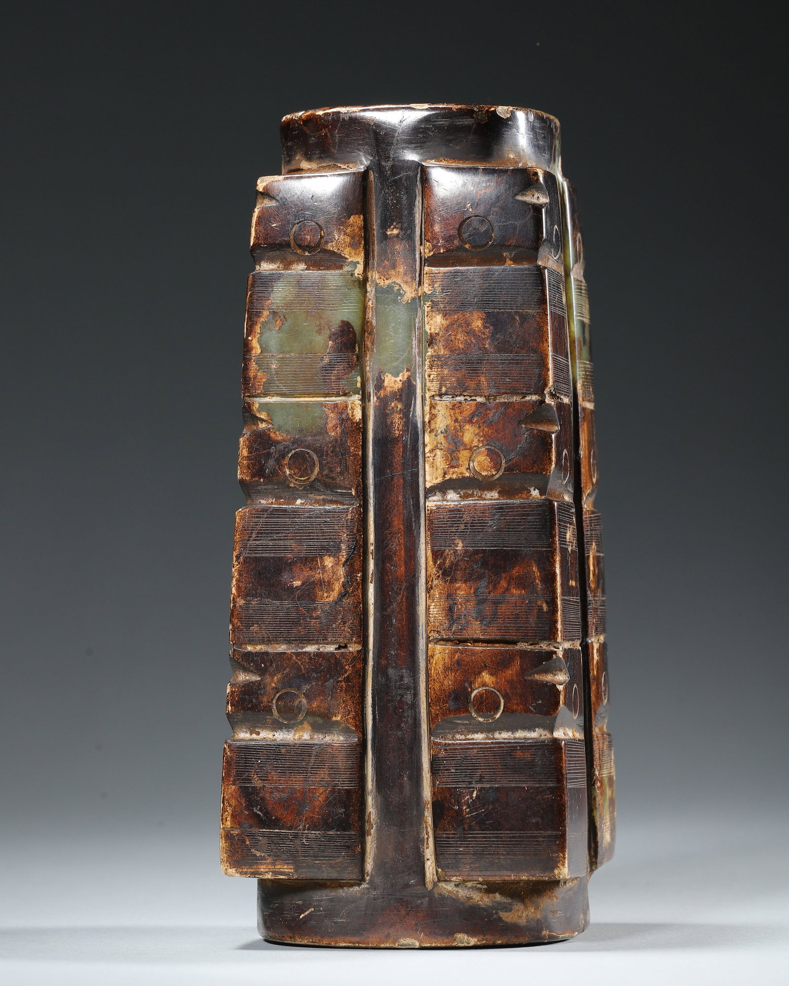 A jade cong vase - 3