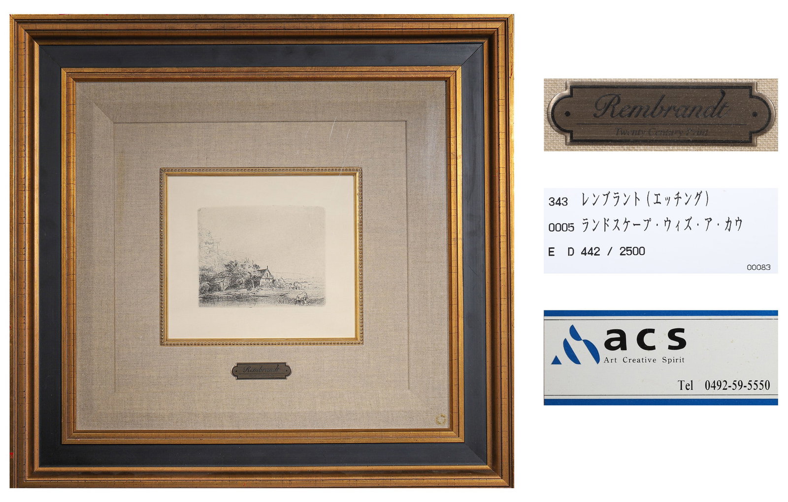 Rembrandt (1606–1669),Dutch,ORIGINAL LIMITED EDITION,Attributed to: Frame 50.5x48.2cm, Sight Size 18.5x16.5cm (Frame 19.88"x18.98", Sight Size 7.28"x6.50")Rembrandt (1606–1669), the greatest Dutch Golden Age painter, mastered chiaroscuro and emotional depth. His etc