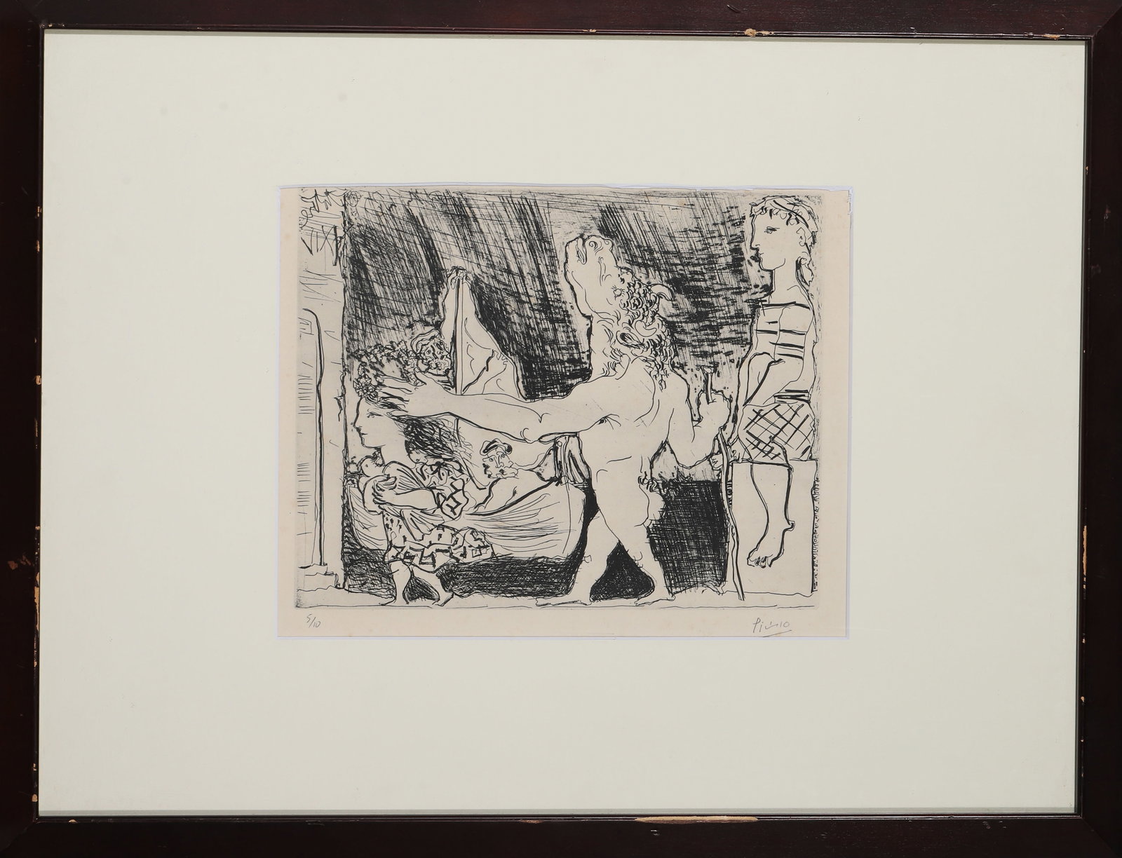 Pablo Picasso (1881–1973),Spanish,ORIGINAL LIMITED EDITION + Hand-signed & numbered,Attributed to: Frame 65.5x50.5cm, Sight Size 32.5x25cm (Frame 25.79"x19.88", Sight Size 12.80"x9.84")Pablo Picasso (1881–1973), a Spanish master of modern art. Co-founder of Cubism, he revolutionized painting with