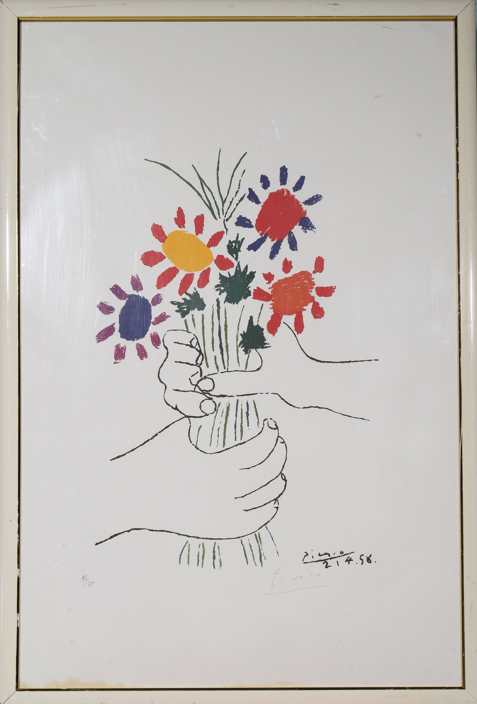 Pablo Picasso (1881–1973),Spanish,ORIGINAL LIMITED EDITION + Hand-signed & numbered,Attributed to: 93x63cm (36.61"x24.80")Pablo Picasso (1881–1973), a Spanish master of modern art. Co-founder of Cubism, he revolutionized painting with diverse styles, excelling in sculpture, printmaking, and ceram