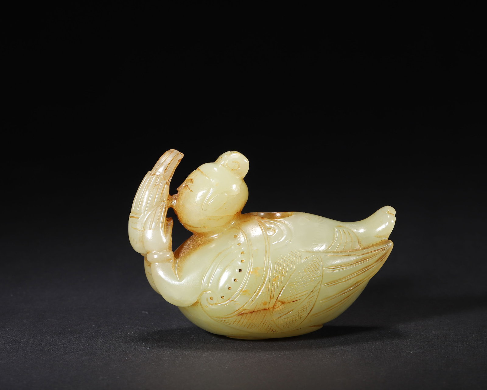 HETIAN YELLOW JADE KALAVINKA PENDANT, TANG DYNASTY (1 of 7)