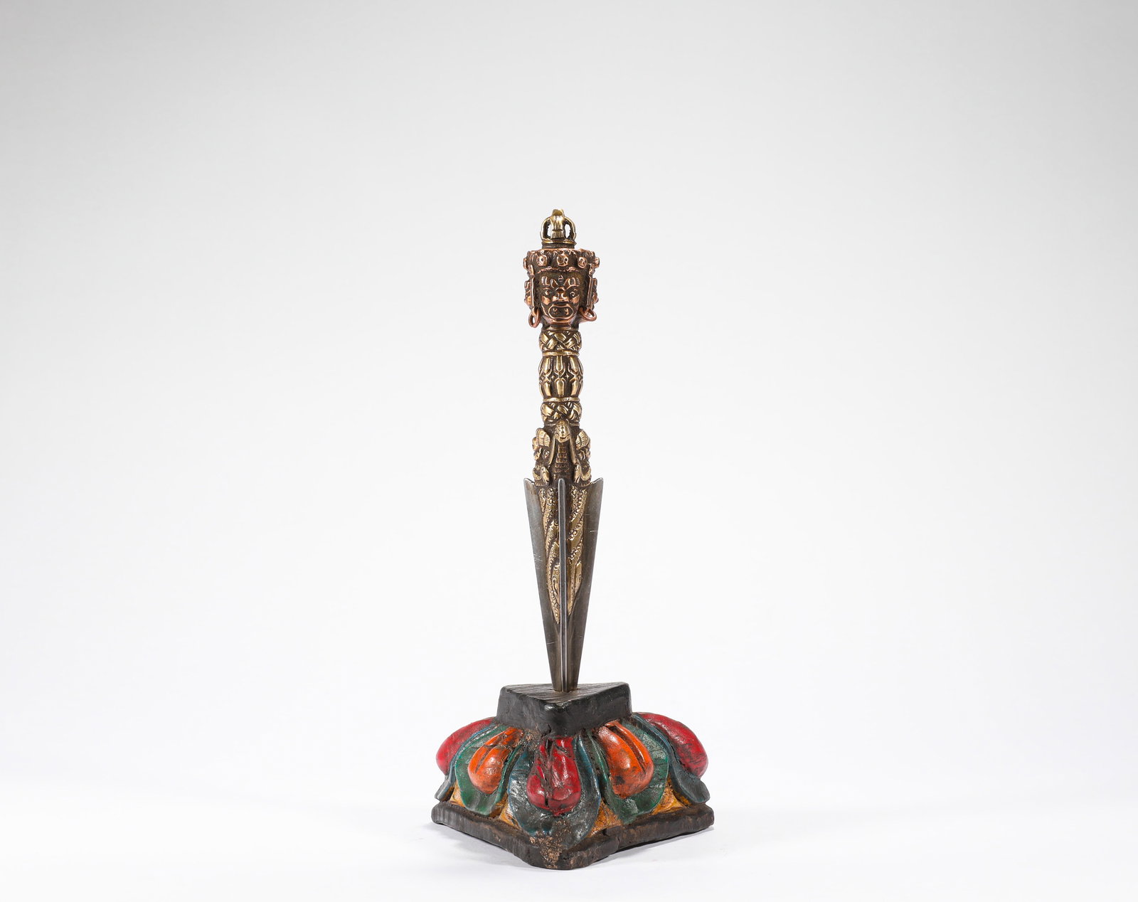 Ming Dynasty Bronze Dharma instrument: H:25cm, WT:500g