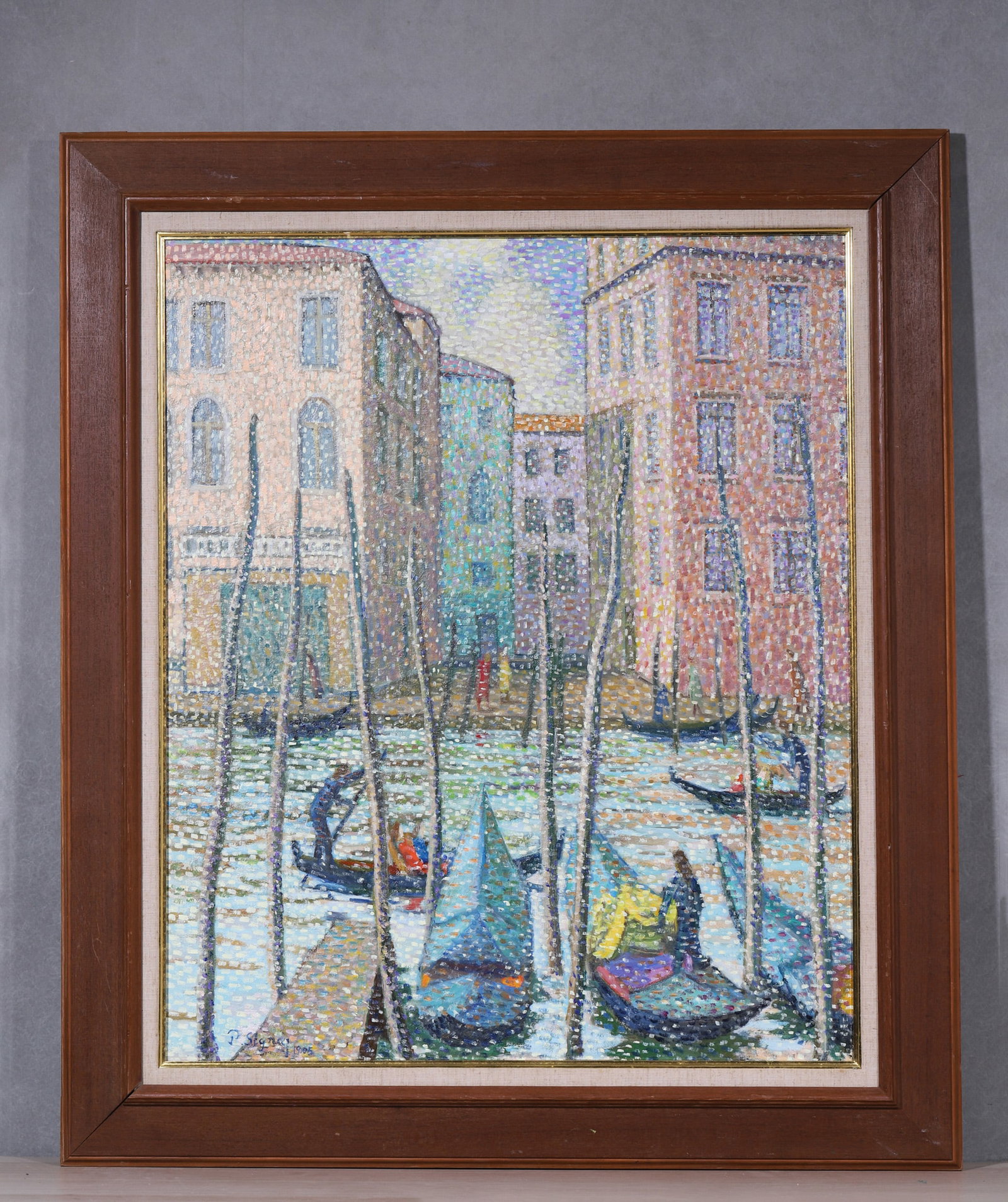 Paul Victor Jules Signac,(French, 1863-1935), attributed to, Oil on Canvas: Framed 91cm (35.83 in) x 72cm (28.35 in); Unframed 78cm (30.71 in) x 64cm (25.2 in)