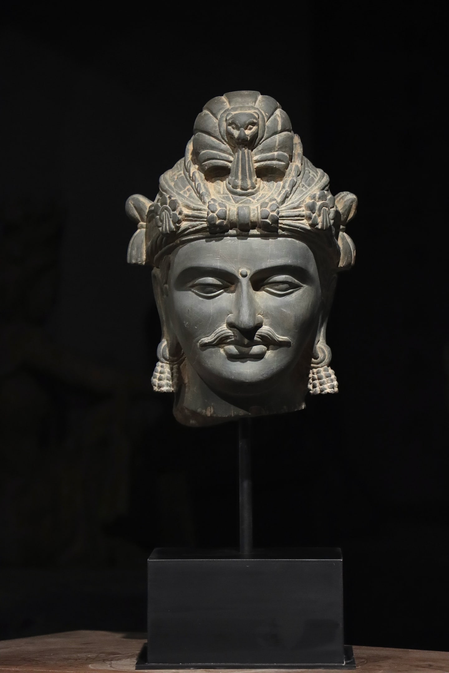 2ND-3RD CENTURY, GANDHARA SCHIST BODHISATTVA HEAD (1 of 9)
