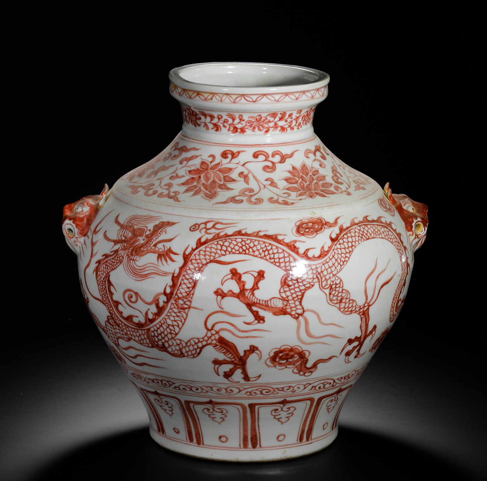 Large Porcelain Jar with Long Red Dragon, Jingdezhen, Yuan Dynasty (1 of 12)