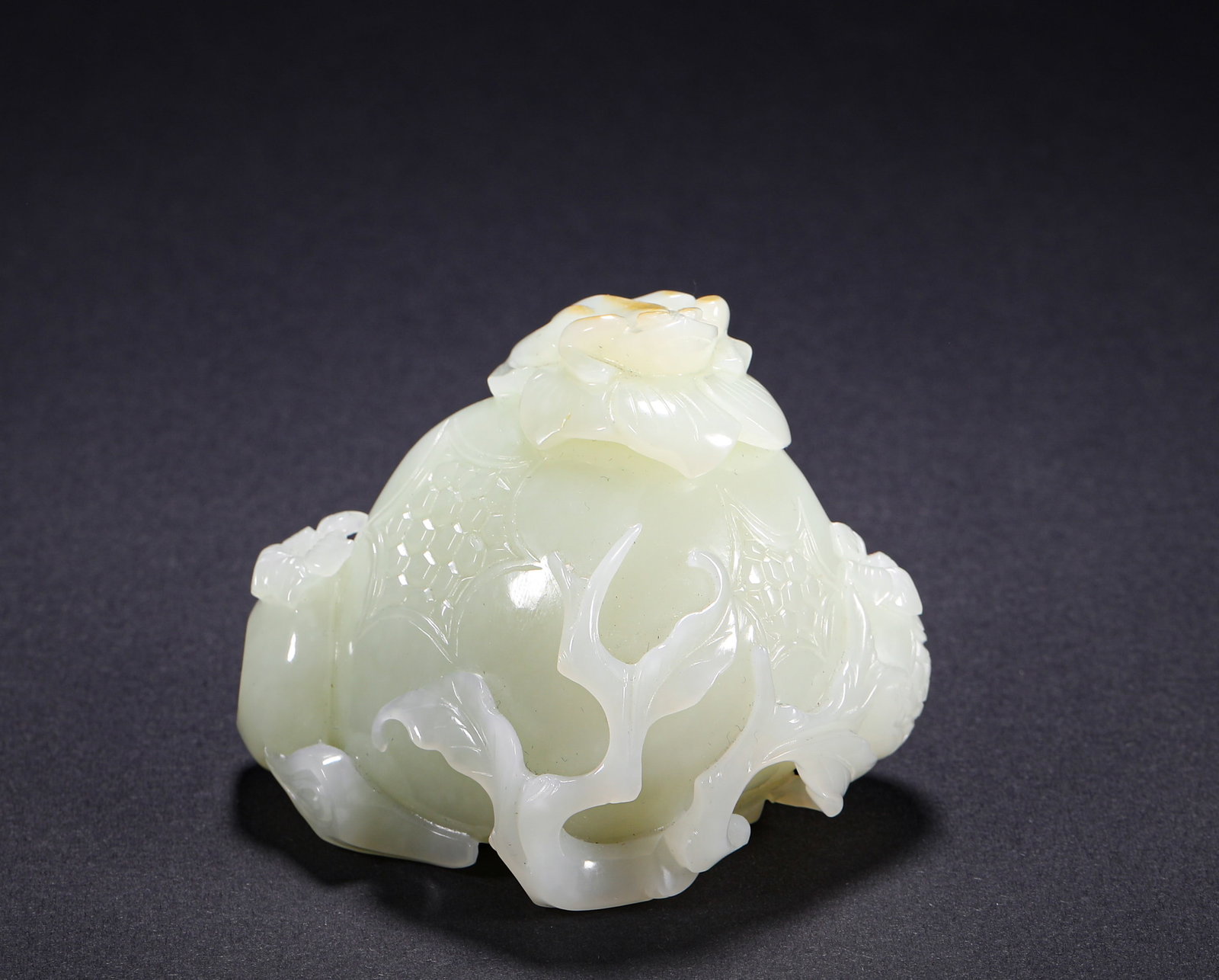 White Hetian Jade, Pomegranate, Qing Dynasty (1 of 7)