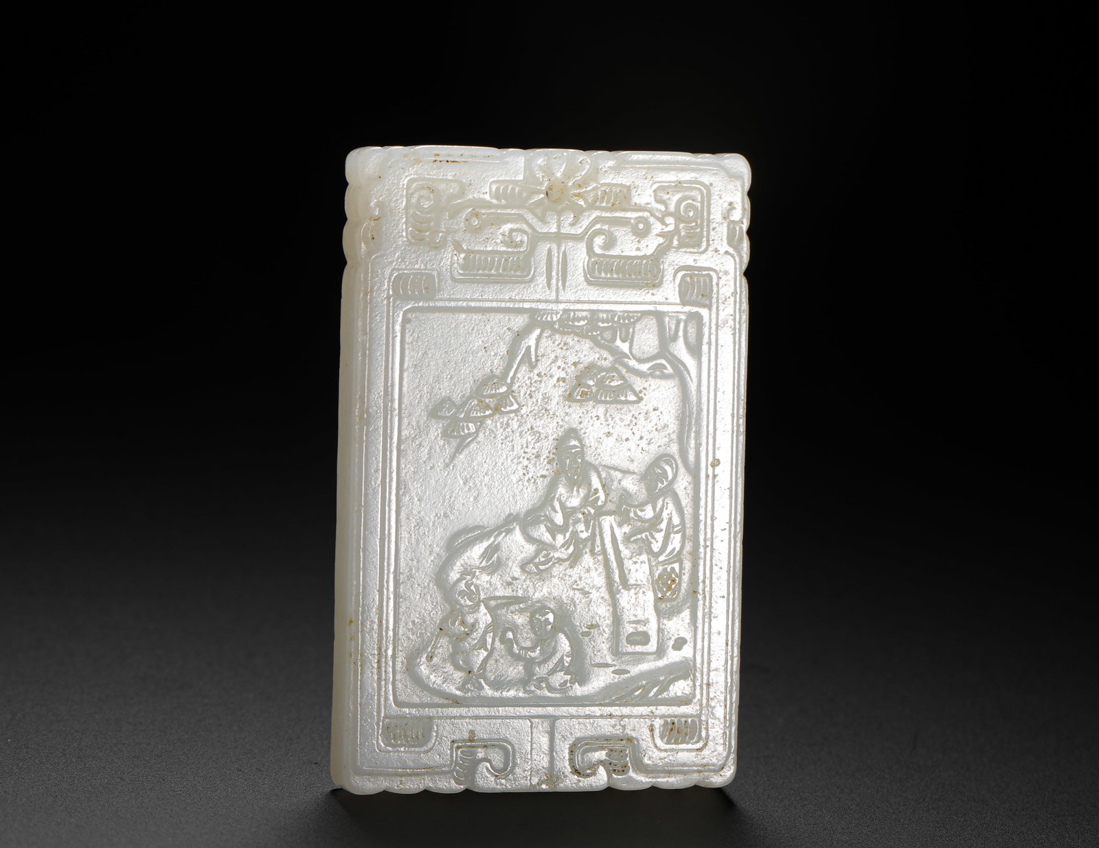 Hetian Jade Double-Sided Pendant with Weiqi and Poem, Qing Dynasty (1 of 9)