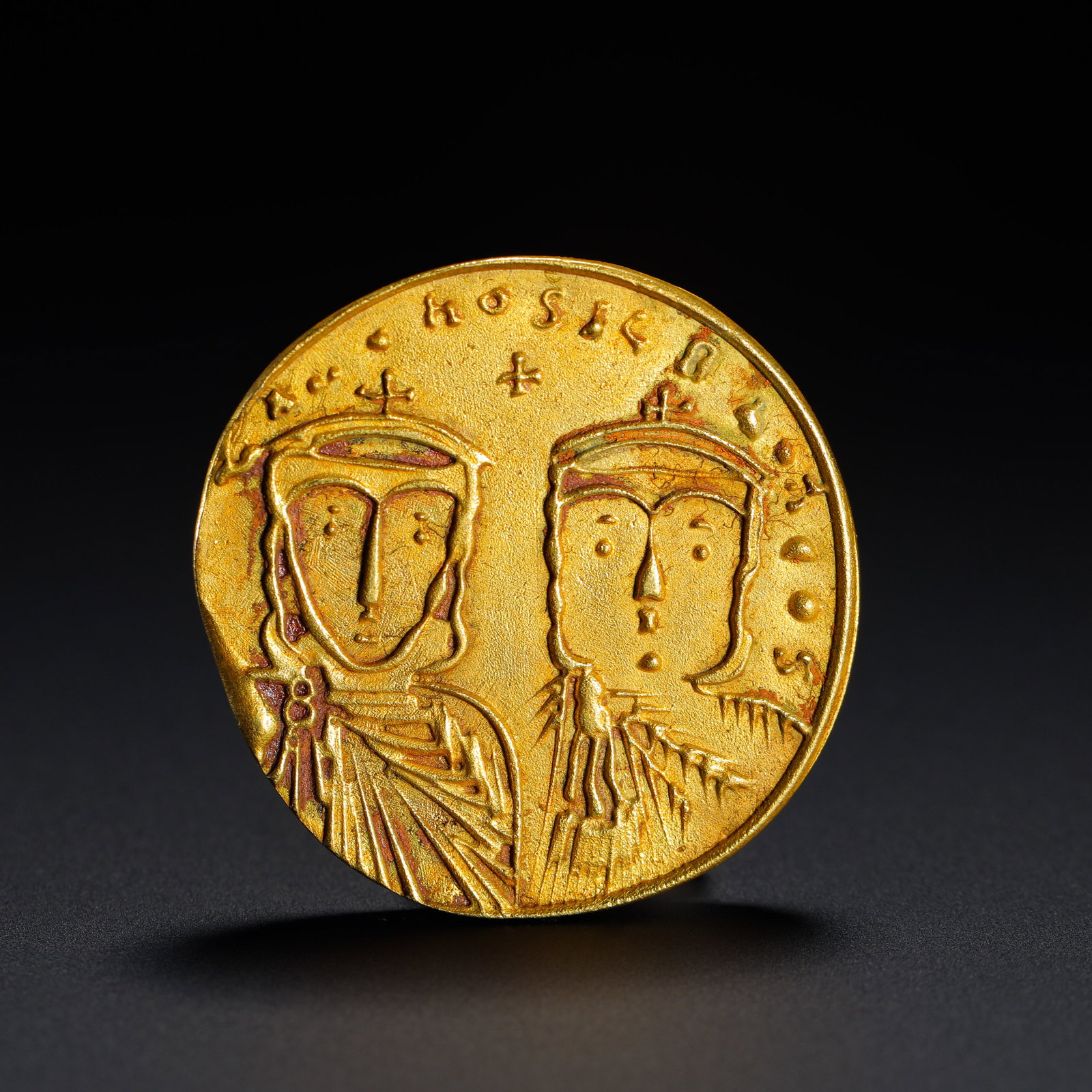SOLIDOR BRONZE GILDED GOLD COIN: Solidor Bronze Gilded Gold Coin.Dimensions: Diameter: 3cm (1.18in), Weight: 12g (0.03lb)Item description ? The East is Red Auctions