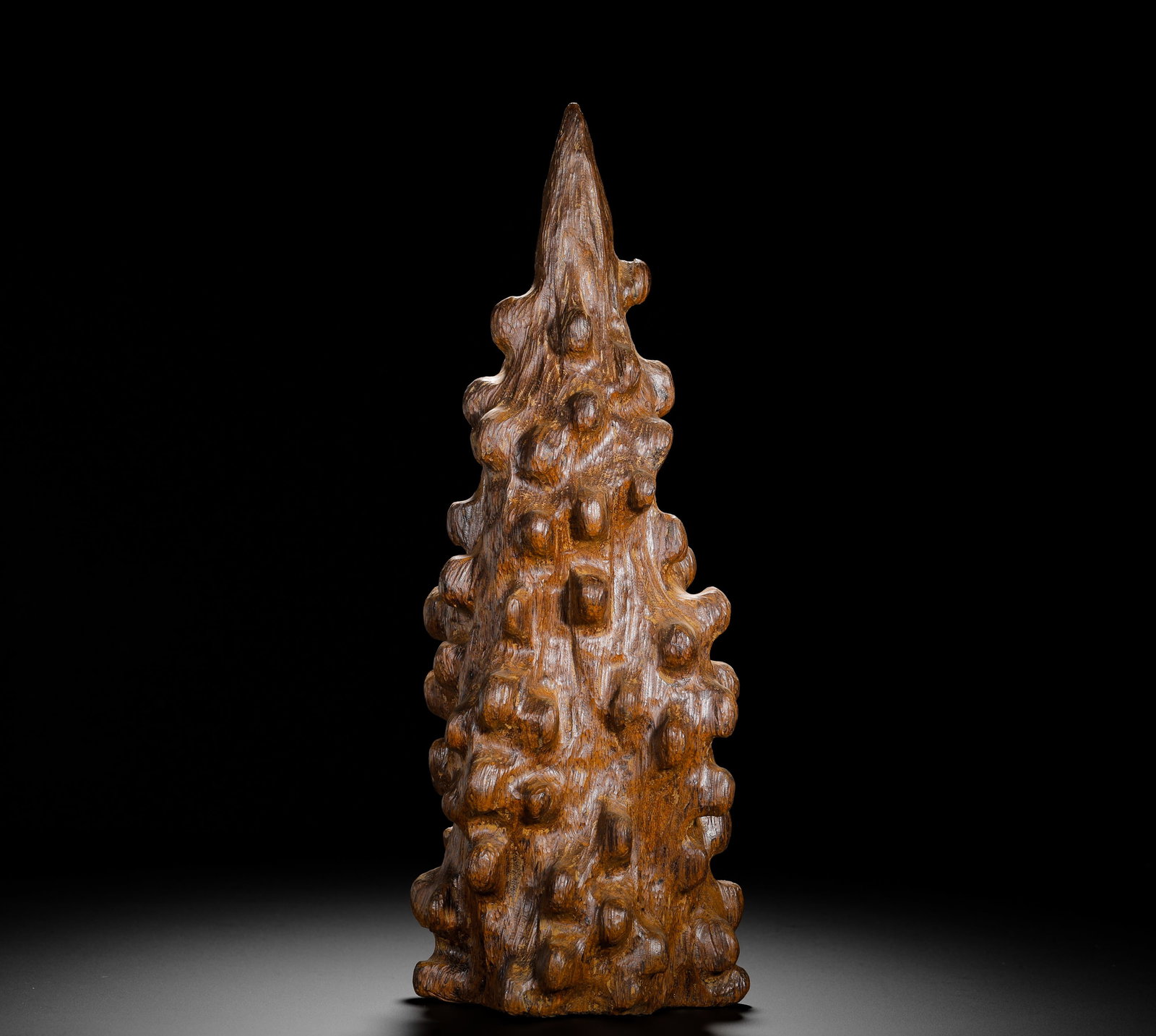 QING DYNASTY, NATURAL WHOLE PIECE OF AGARWOOD SHAPED MOUNTAIN