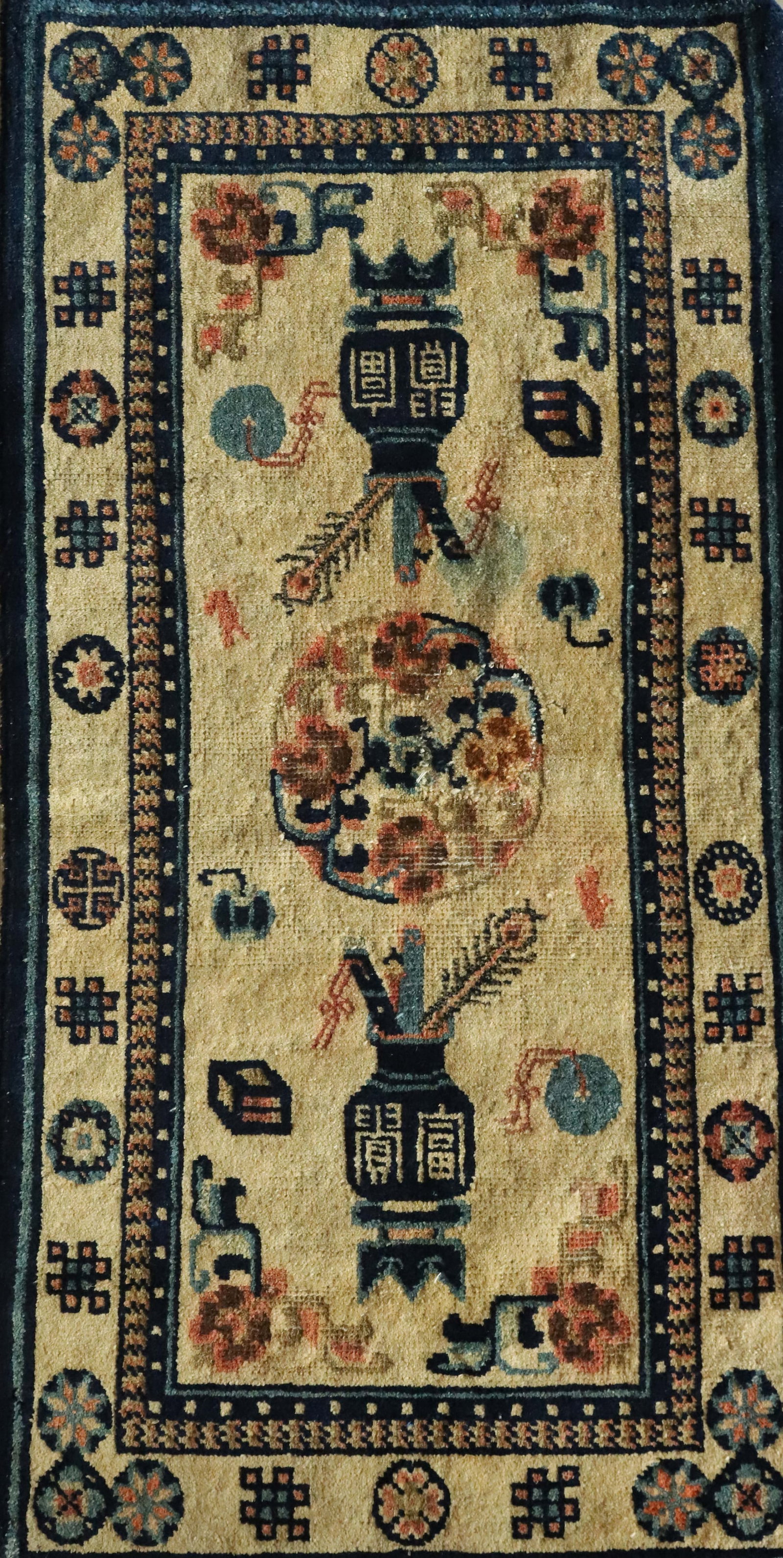 Old Baotou Carpet: WOOL,1.13x0.61 M, 3.7x2 FT,. Dimensions: Weight: 1100g (2.43lb) Item description The East is Red Auctions