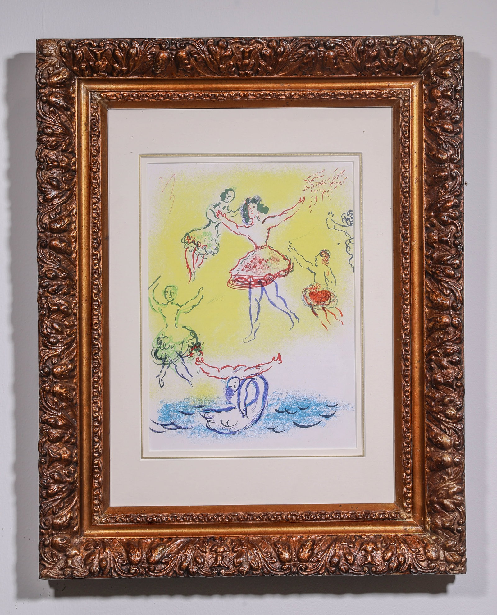 Swan Lake, 1966 Marc Chagall Lithograph, Antique Print (1 of 9)