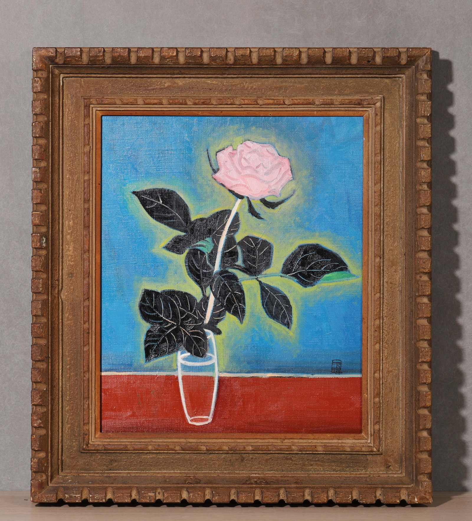 Sanyu (1895-1966), in the manner of, Oil on Canvas: Painting ;. Dimensions: Length: 44cm (17.32in), Width 1: 55cm (21.65in), Width 2: 36cm (14.17in), Frame Length: 62cm (24.41in) Item description The East is Red Auctions