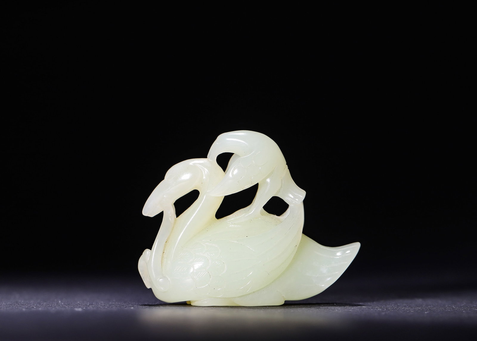 Qing Dynasty, White Hetian Jade Openwork Carving of Two Geese (1 of 7)