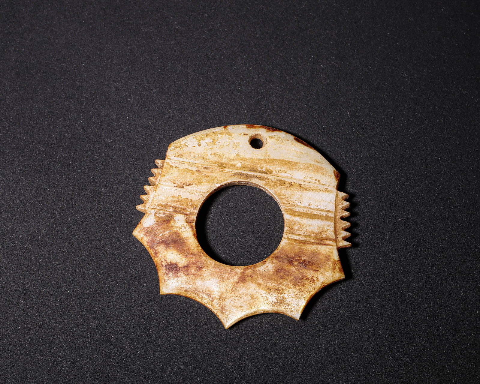 Shell-Made Notched Bi Disc, Longshan Culture (2500 BC-2000 BC) (1 of 6)