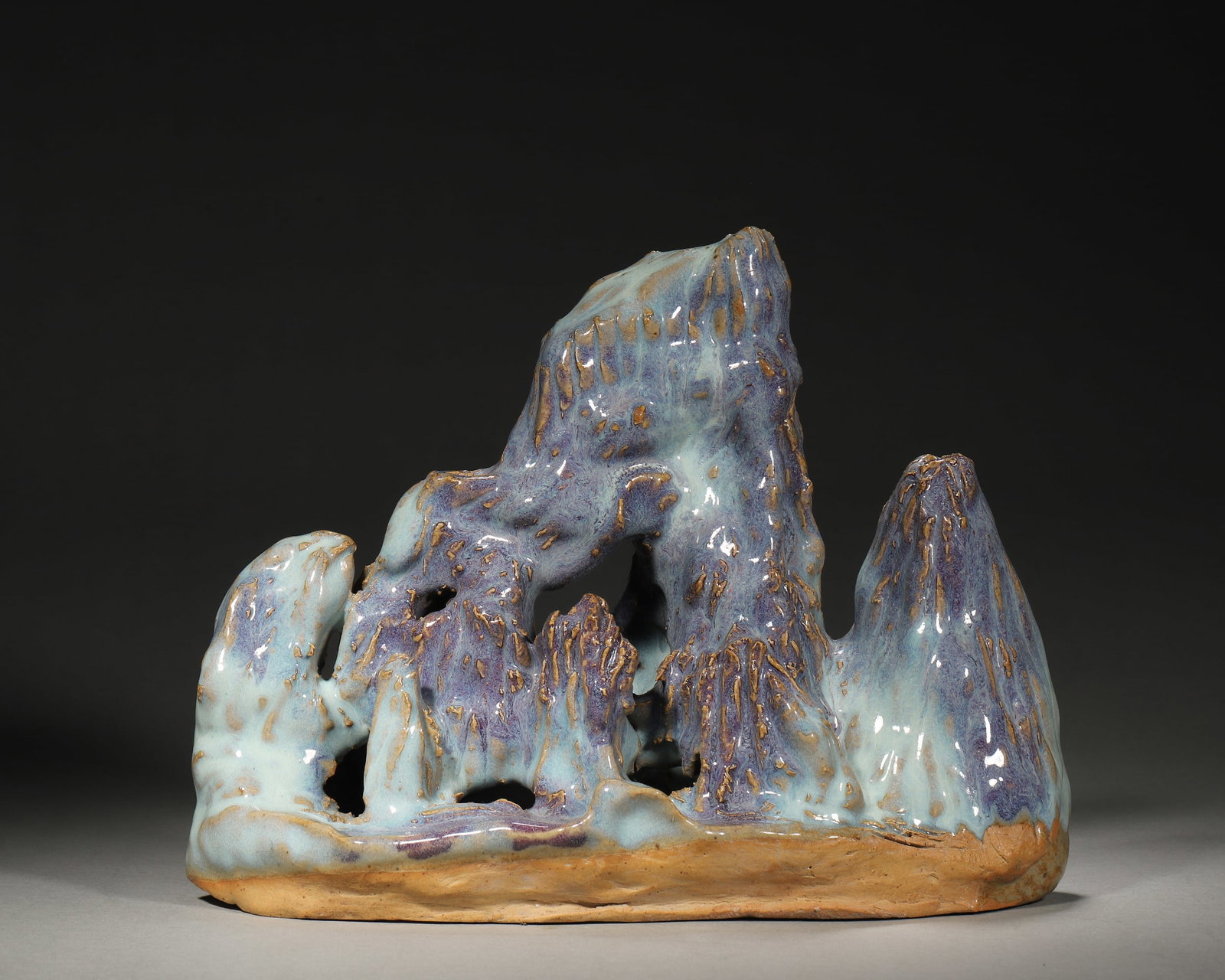 Jun-Yao Flambe Glazed Mountain Ornament (Song Dynasty, 960-1279) (1 of 8)