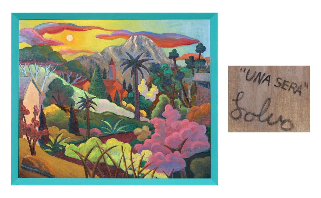 Salvatore Mangione (Italian, 1947-2015), in the manner of, Oil on Canvas, Original Frame: The work retains original canvas and period frame with natural signs of age. The painting surface is clean and stable, without visible tear, hole, heavy craquelure or restoration. The overall preserva