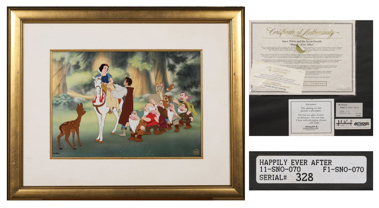 Walt Disney (American, 1901-1966), Limited Edition Poster: Walt Disney (1901-1966) was an American animator and entrepreneur, founder of Disney, creator of Mickey Mouse, and pioneer of animated feature films like Snow White. Dimensions: Frame Width: 64.5cm (2